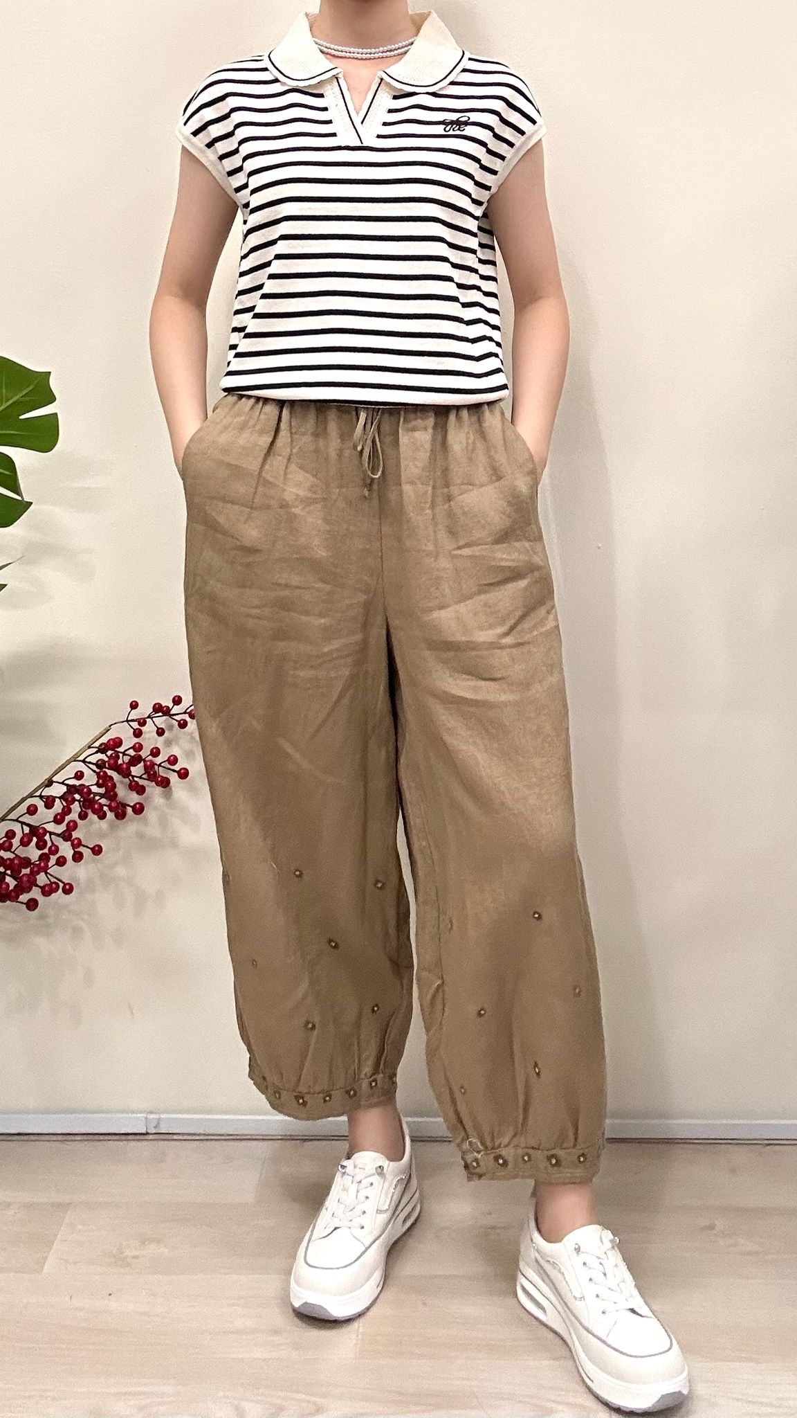 (D2142)Linen Pants
