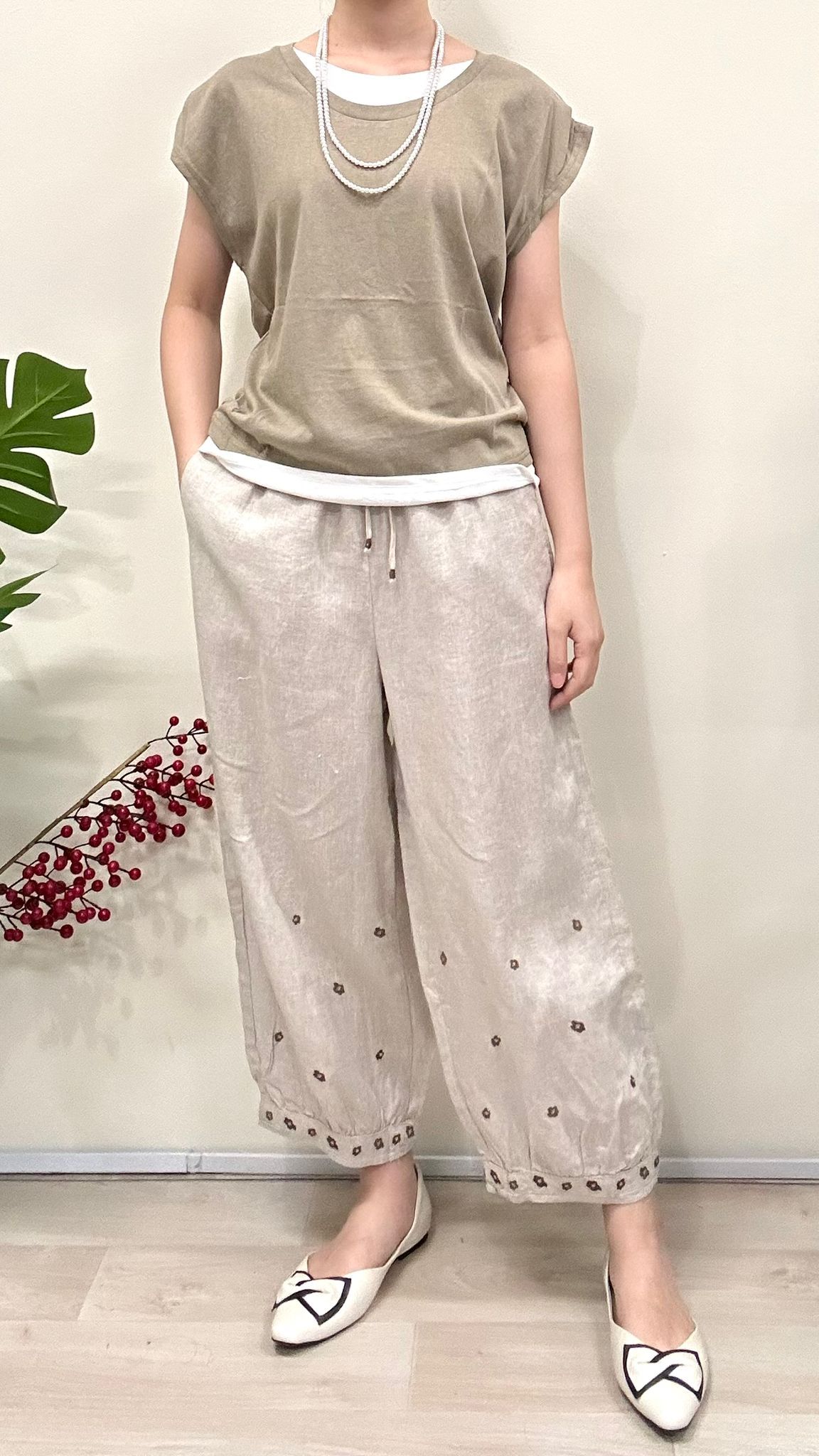 (D2142)Linen Pants