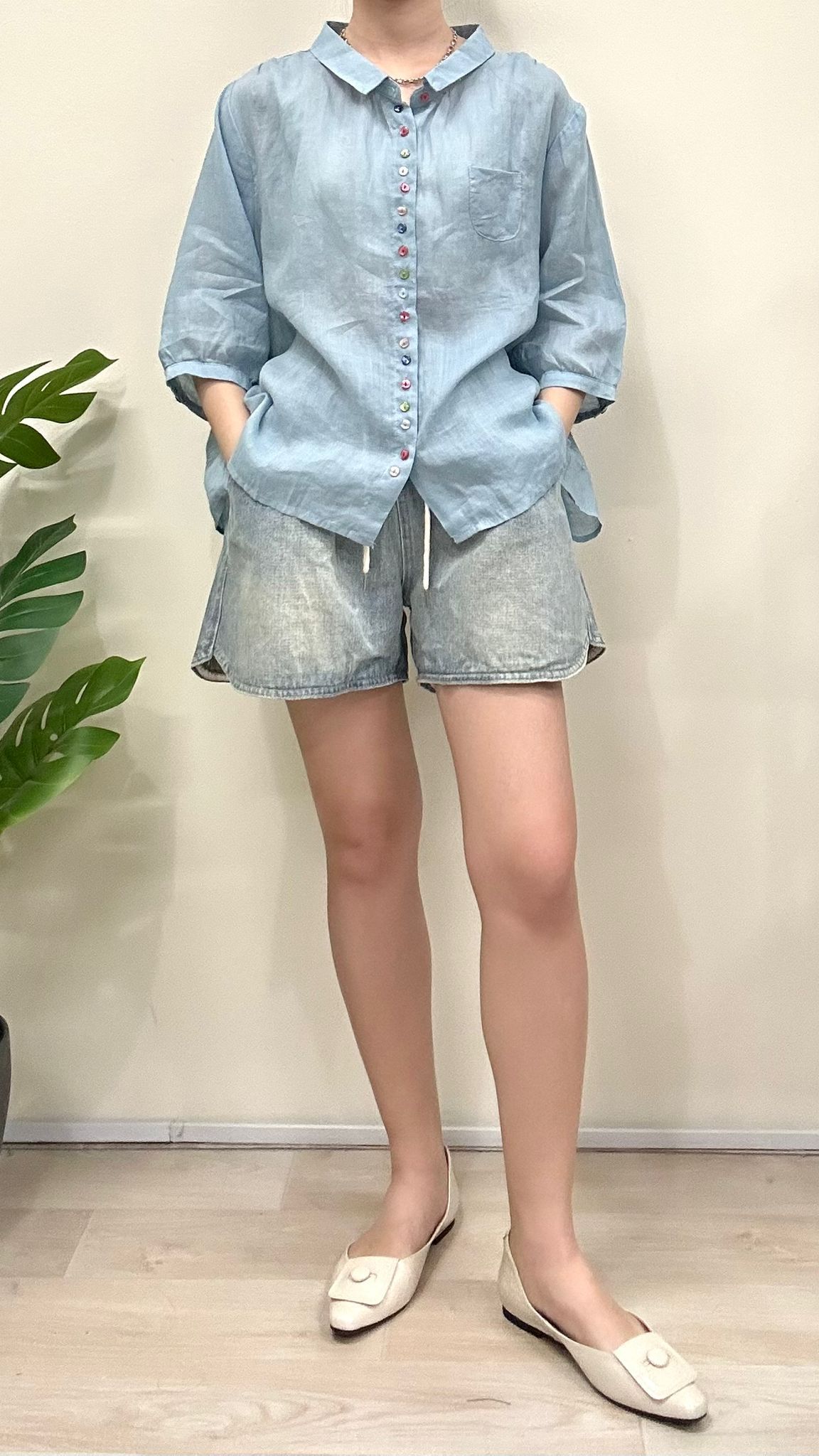 (D2144)Denim Shorts