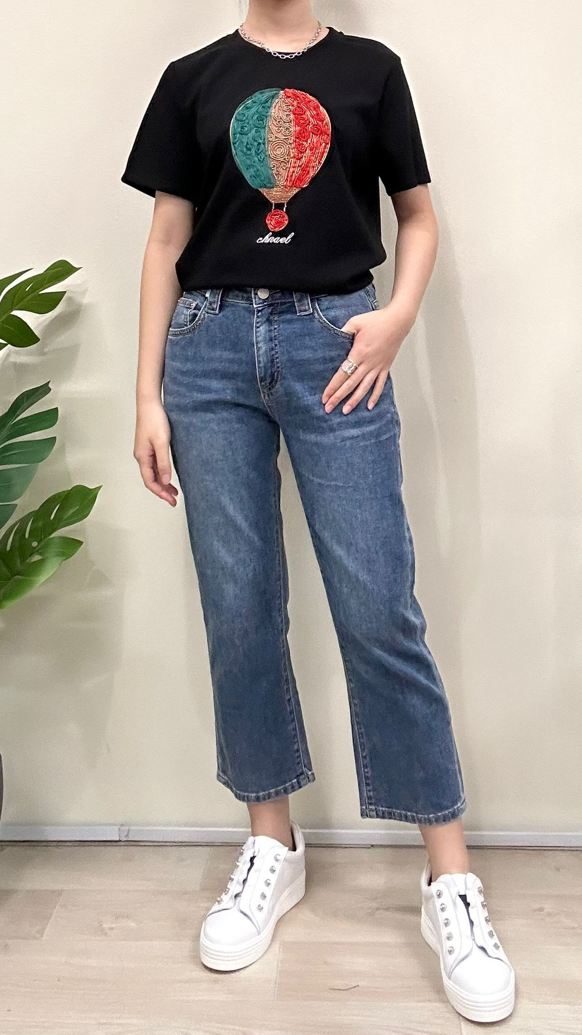 (D2163)Denim Pants