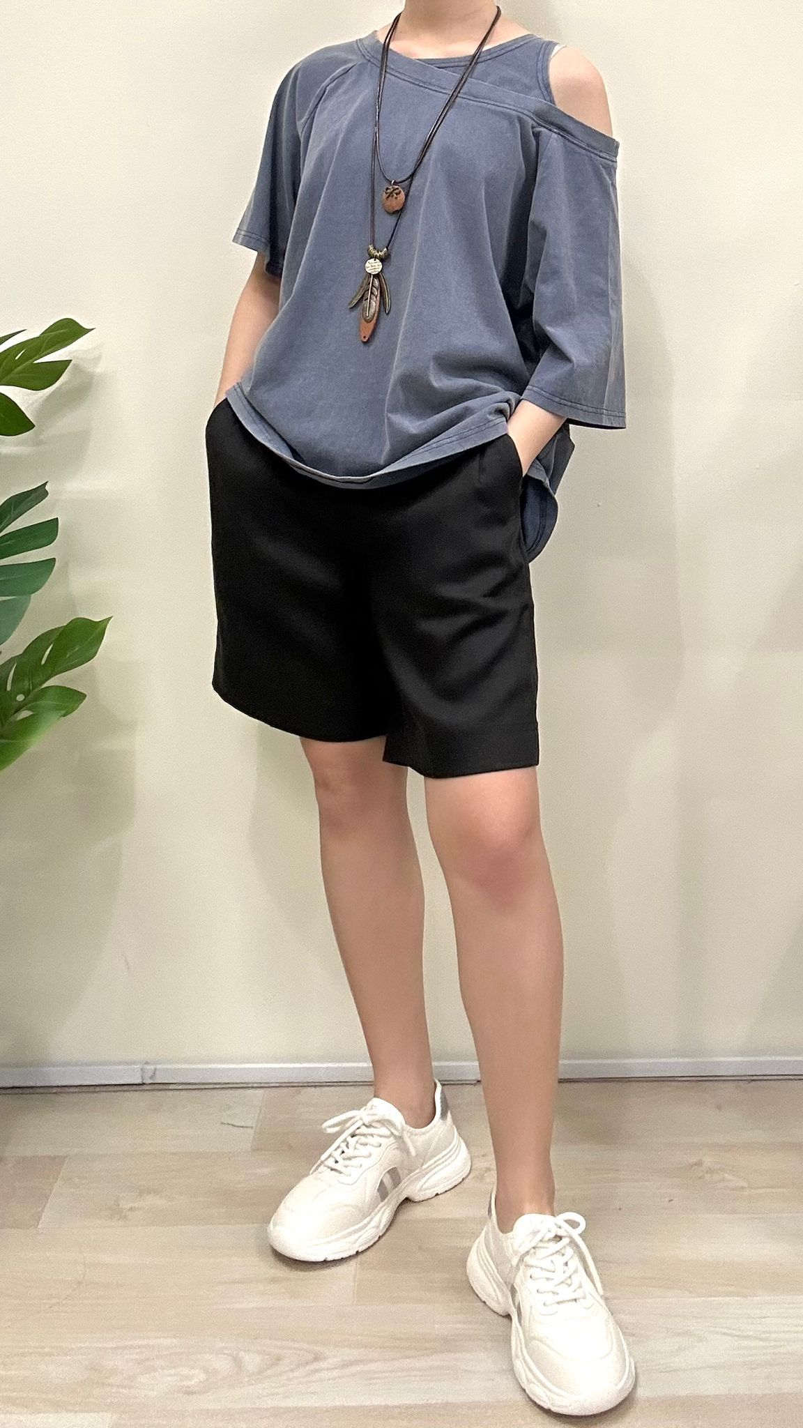 (D2165)Linen Shorts