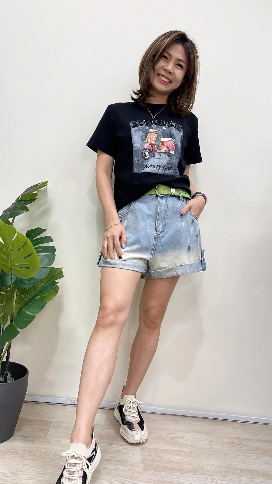 (D2162)Denim Shorts