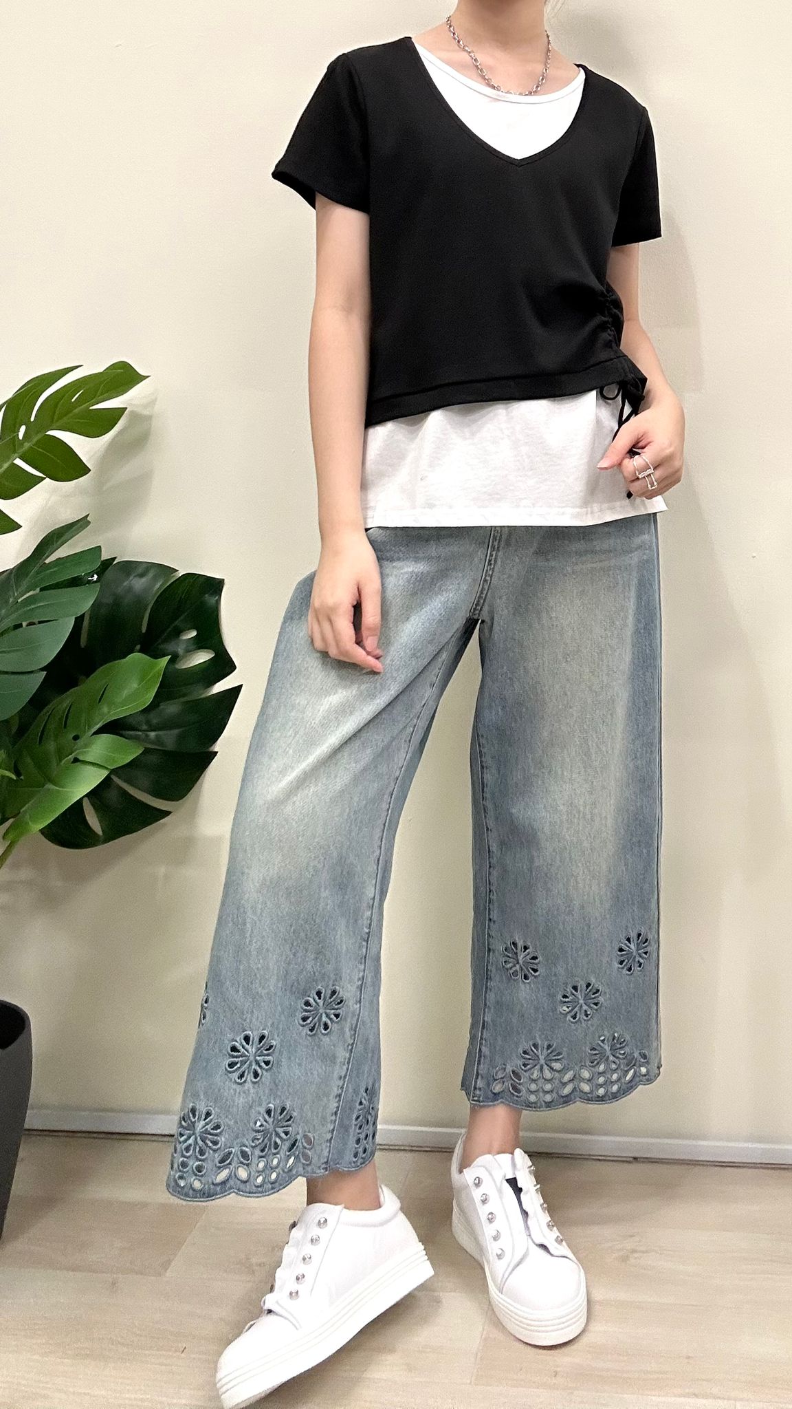 (D2146)Denim Pants