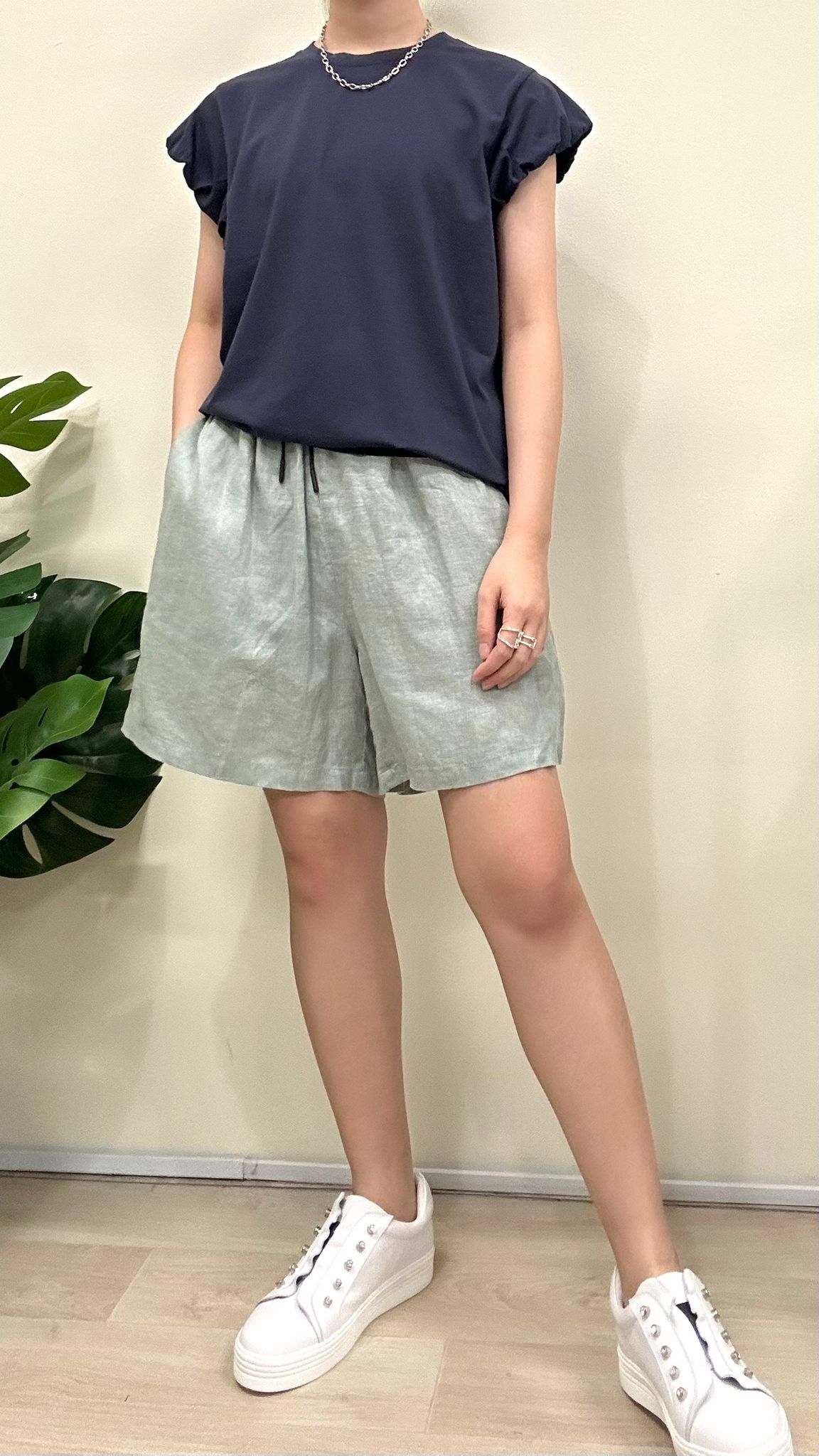 (D2178)Linen Shorts