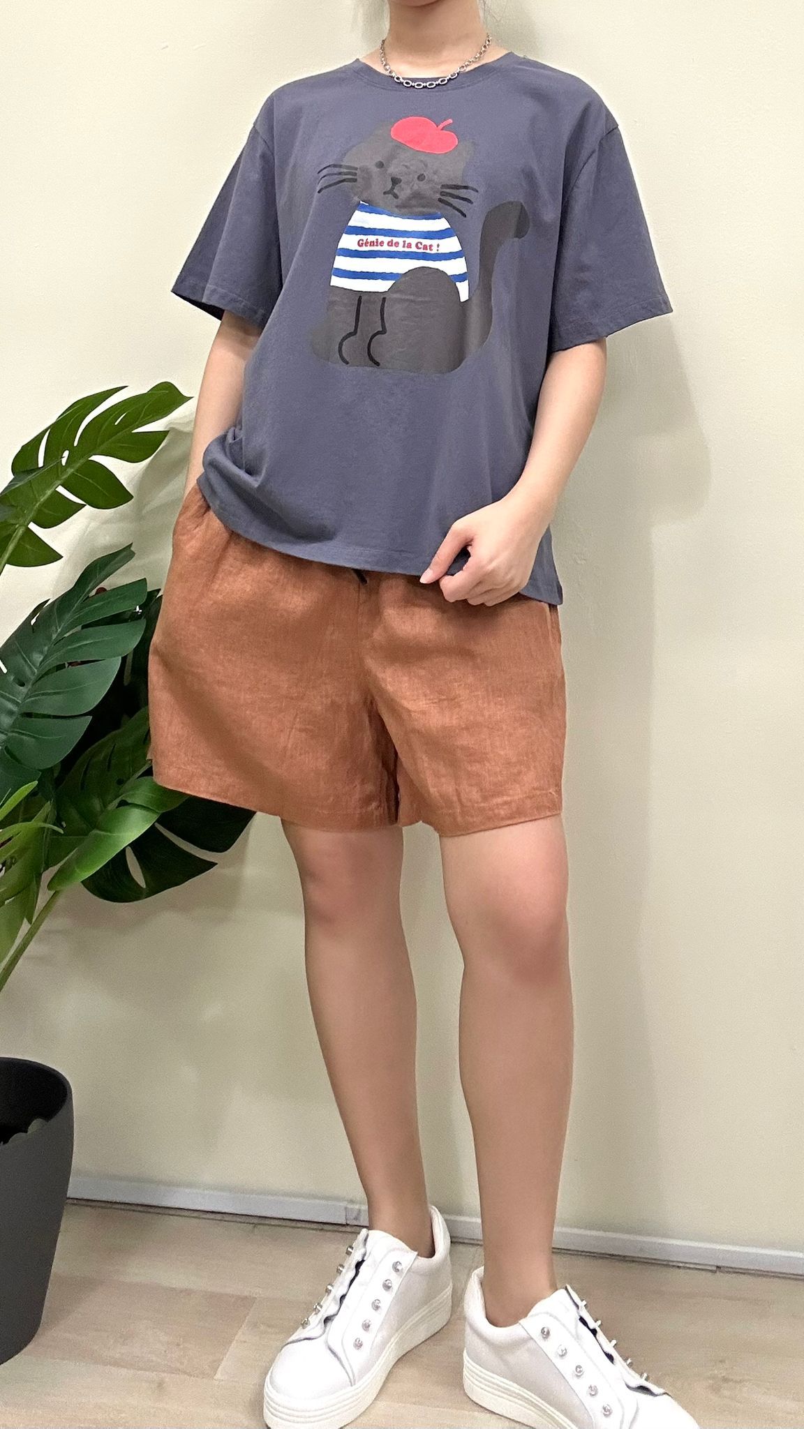 (D2178)Linen Shorts