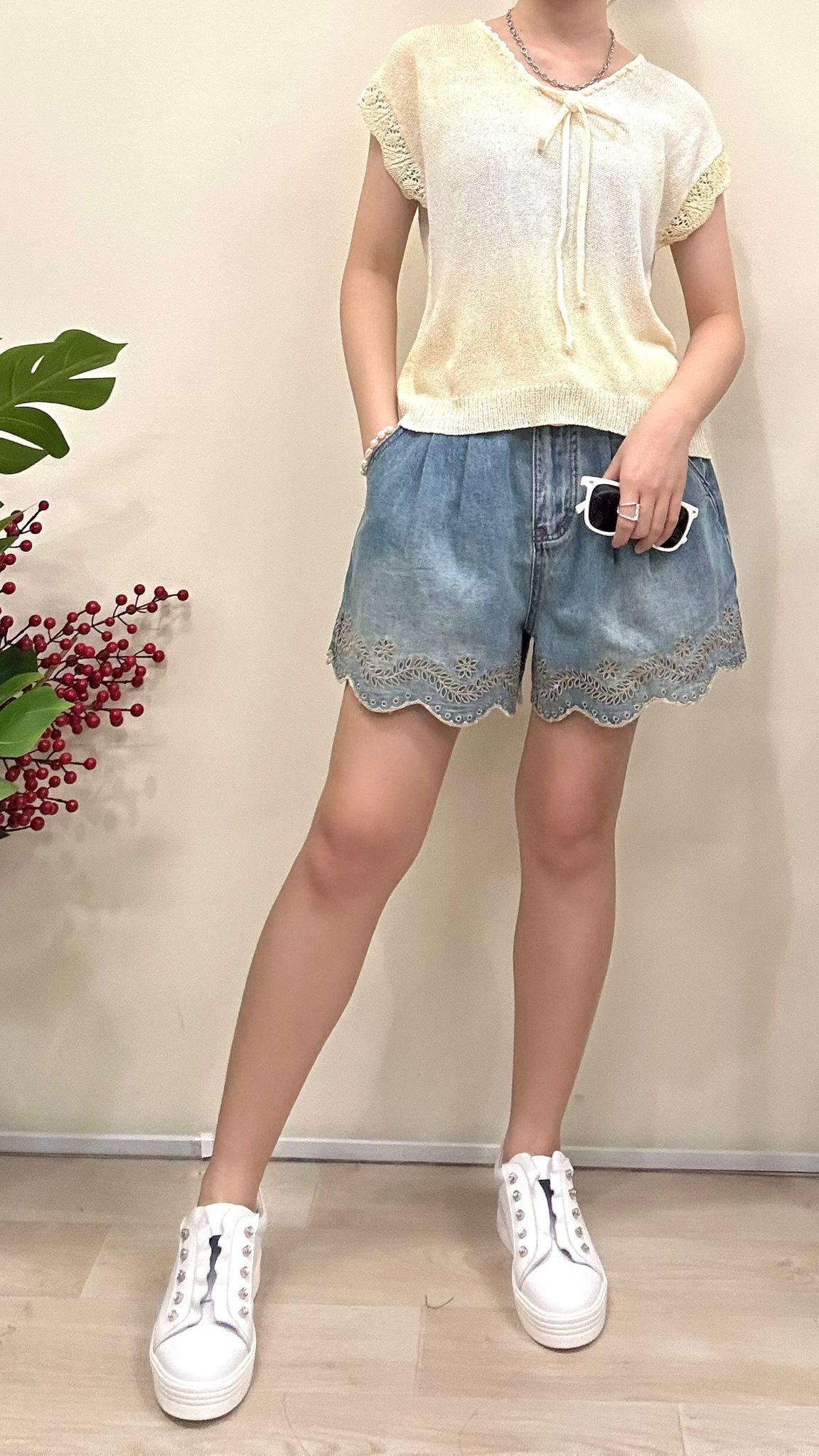 (D2185)Denim Shorts