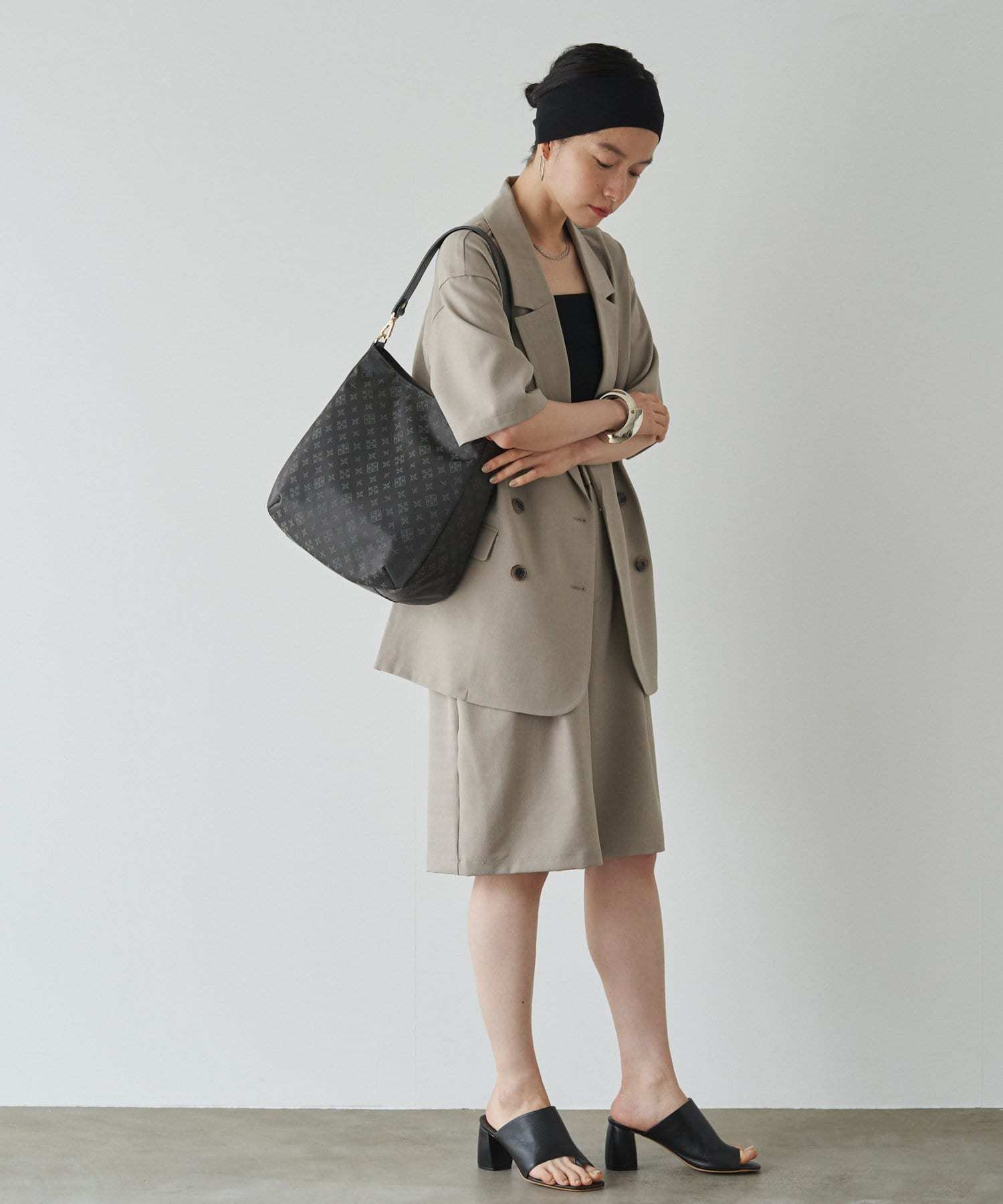 *4-6 WEEKS* (1178)Russet Large Shoulder Bag (Nylon Jacquard)