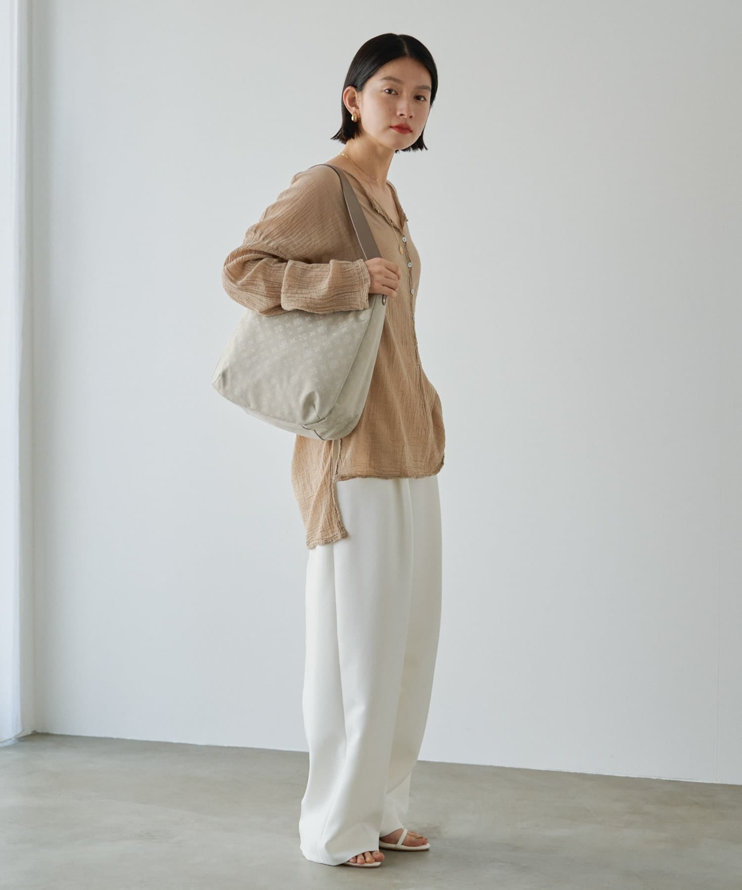 *4-6 WEEKS* (1178)Russet Large Shoulder Bag (Nylon Jacquard)