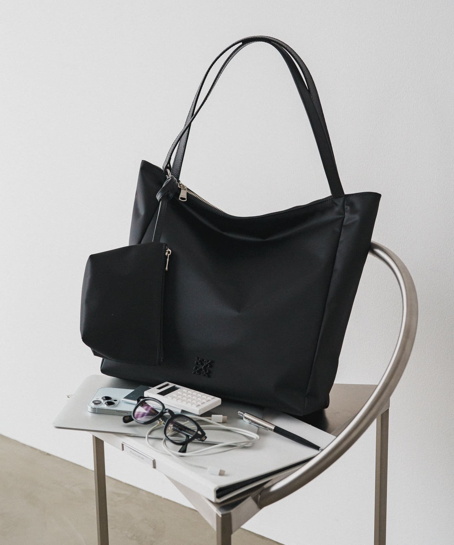 Russet Nylon big tote bag 