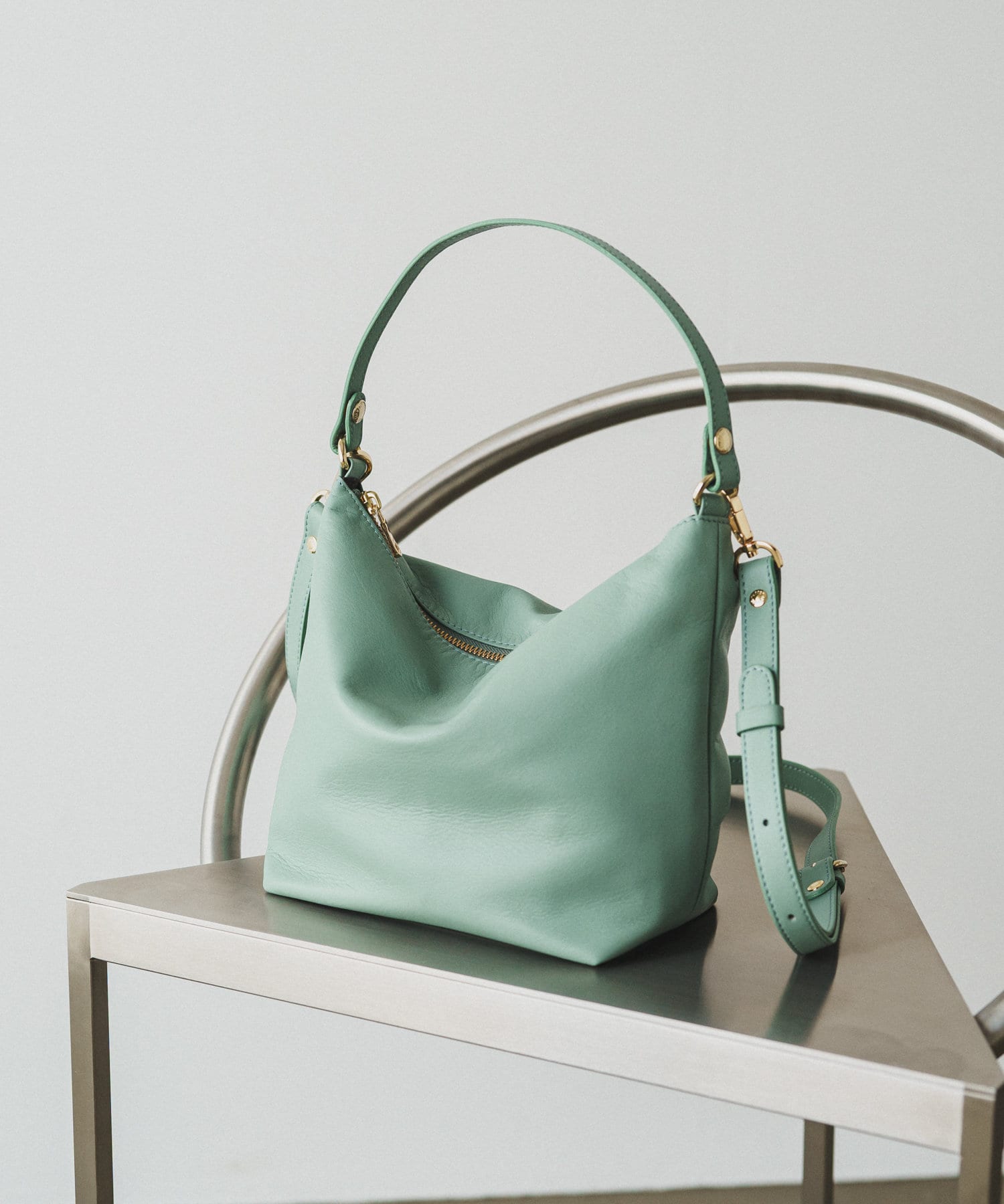 Russet Soft leather simple shoulder bag