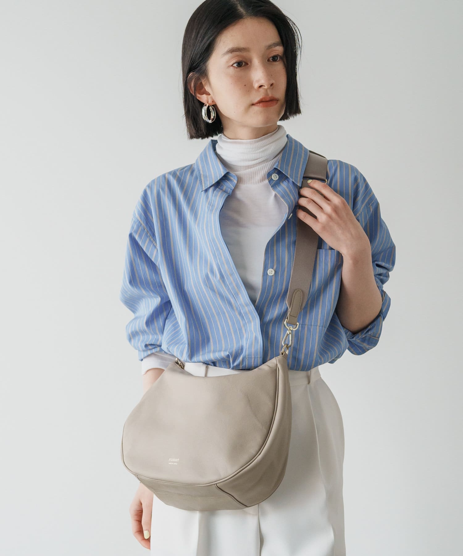 Russet Soft leather 2-way shoulder bag