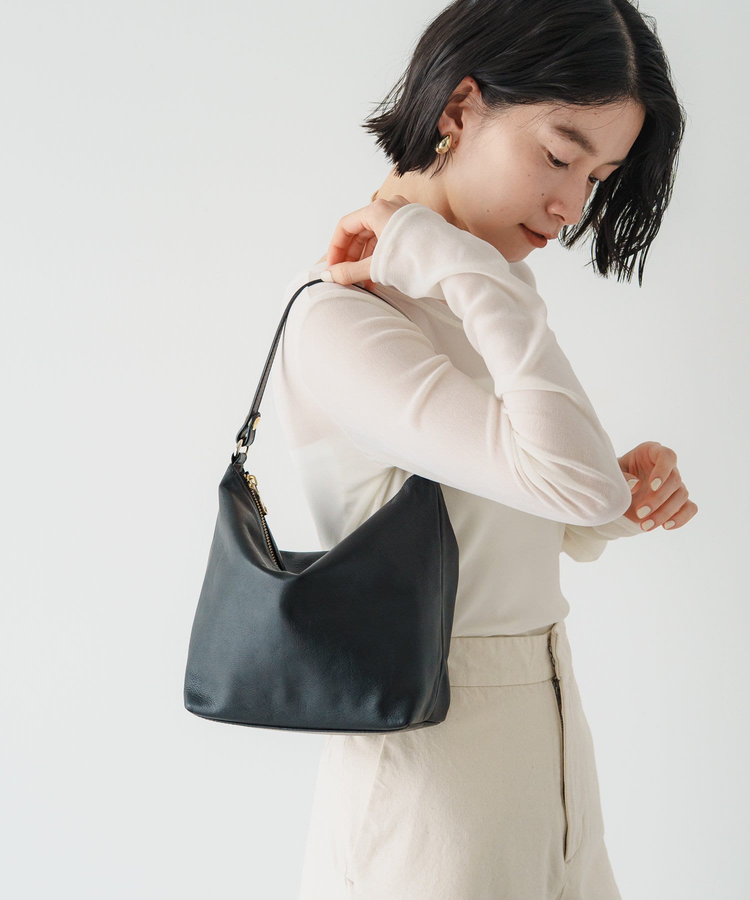Russet Soft leather simple shoulder bag