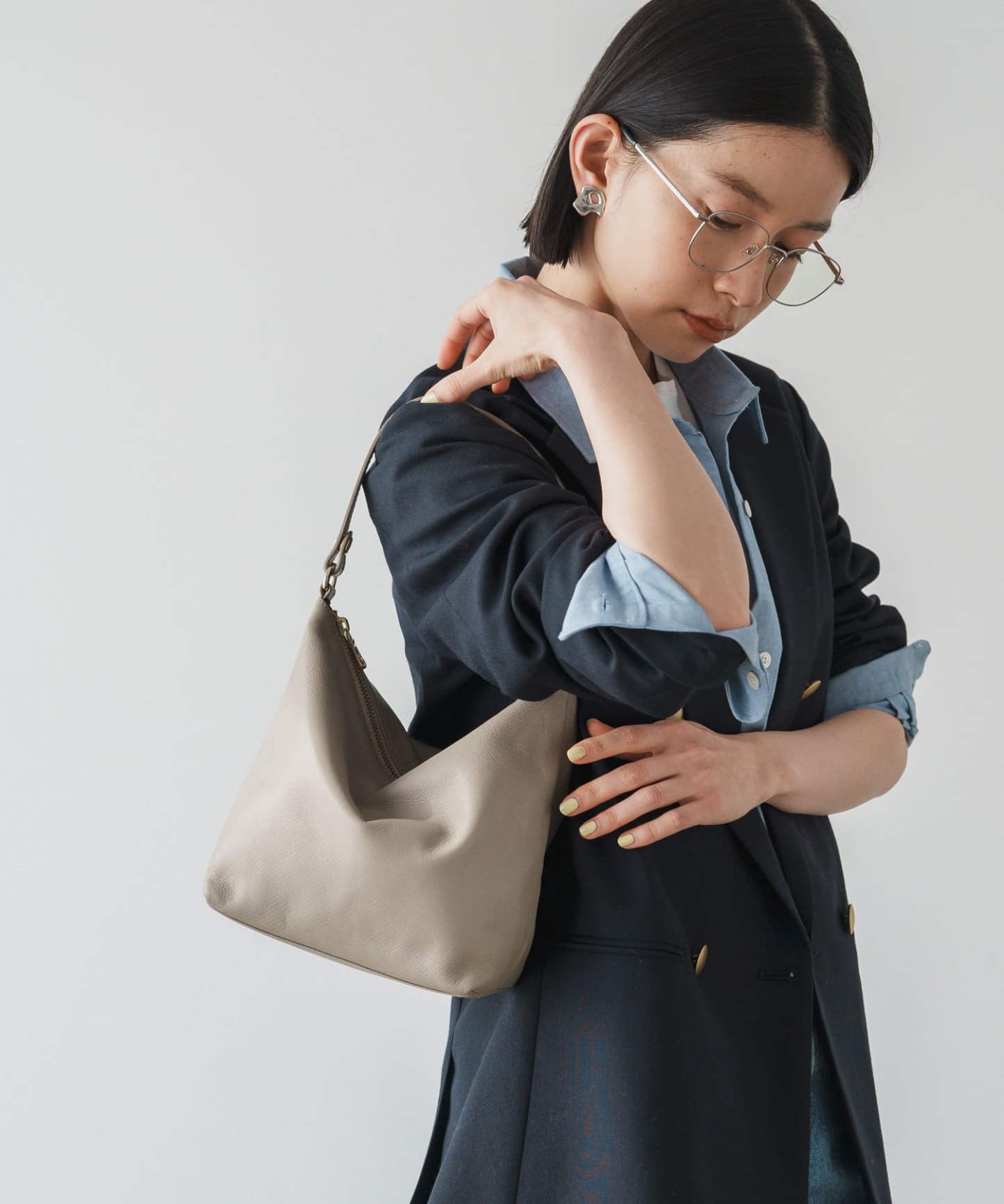 Russet Soft leather simple shoulder bag