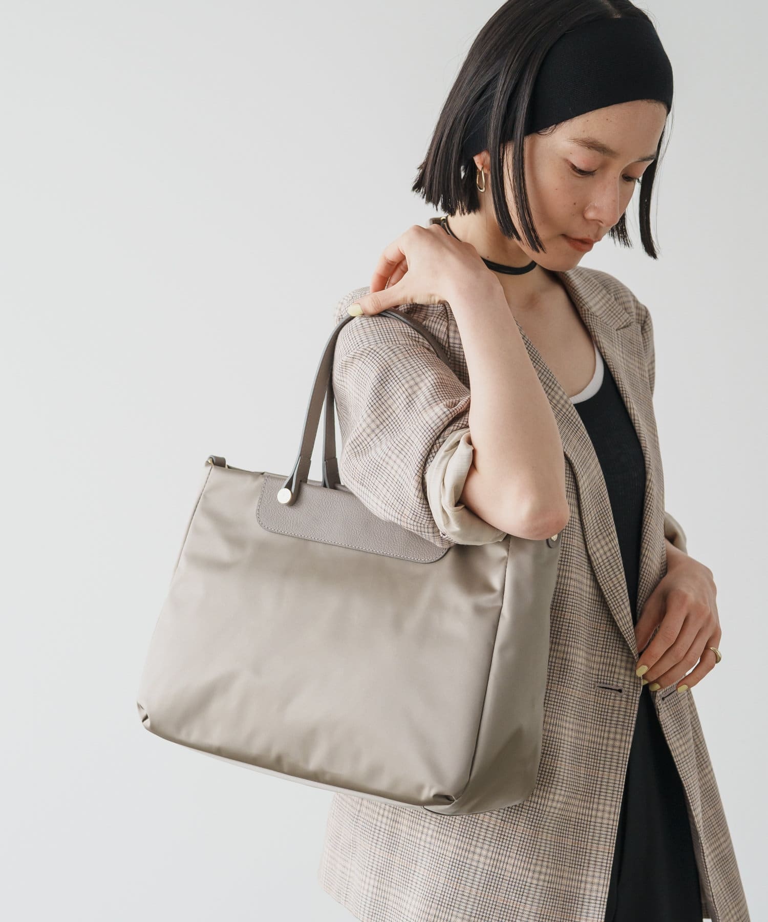 Russet Three-layer 2-way tote bag M (Barbell Clouds)