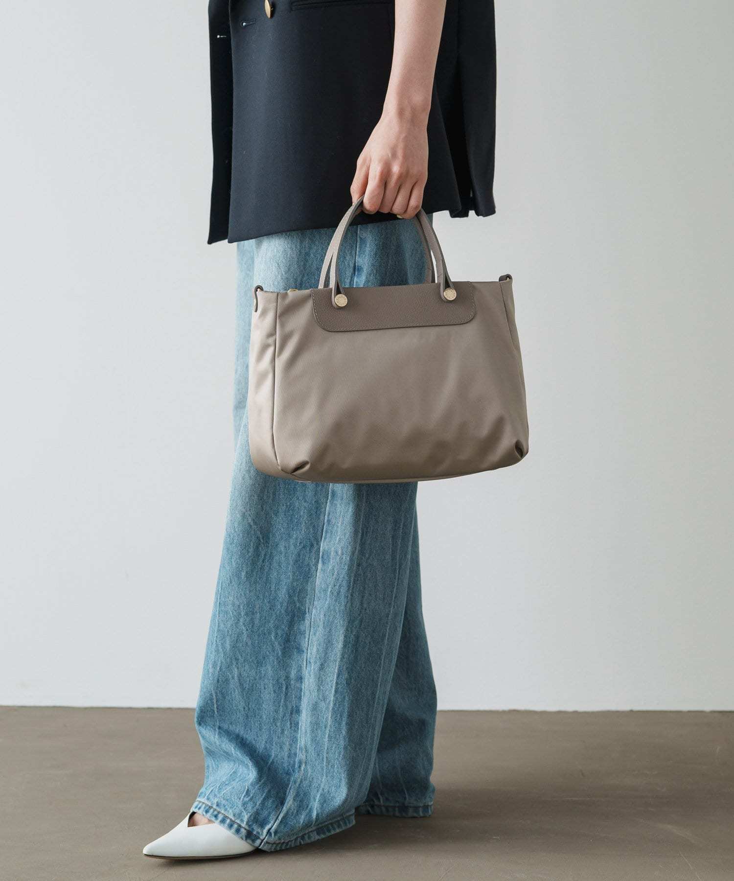 Russet Three-layer 2-way tote bag S (Barbell Clouds)