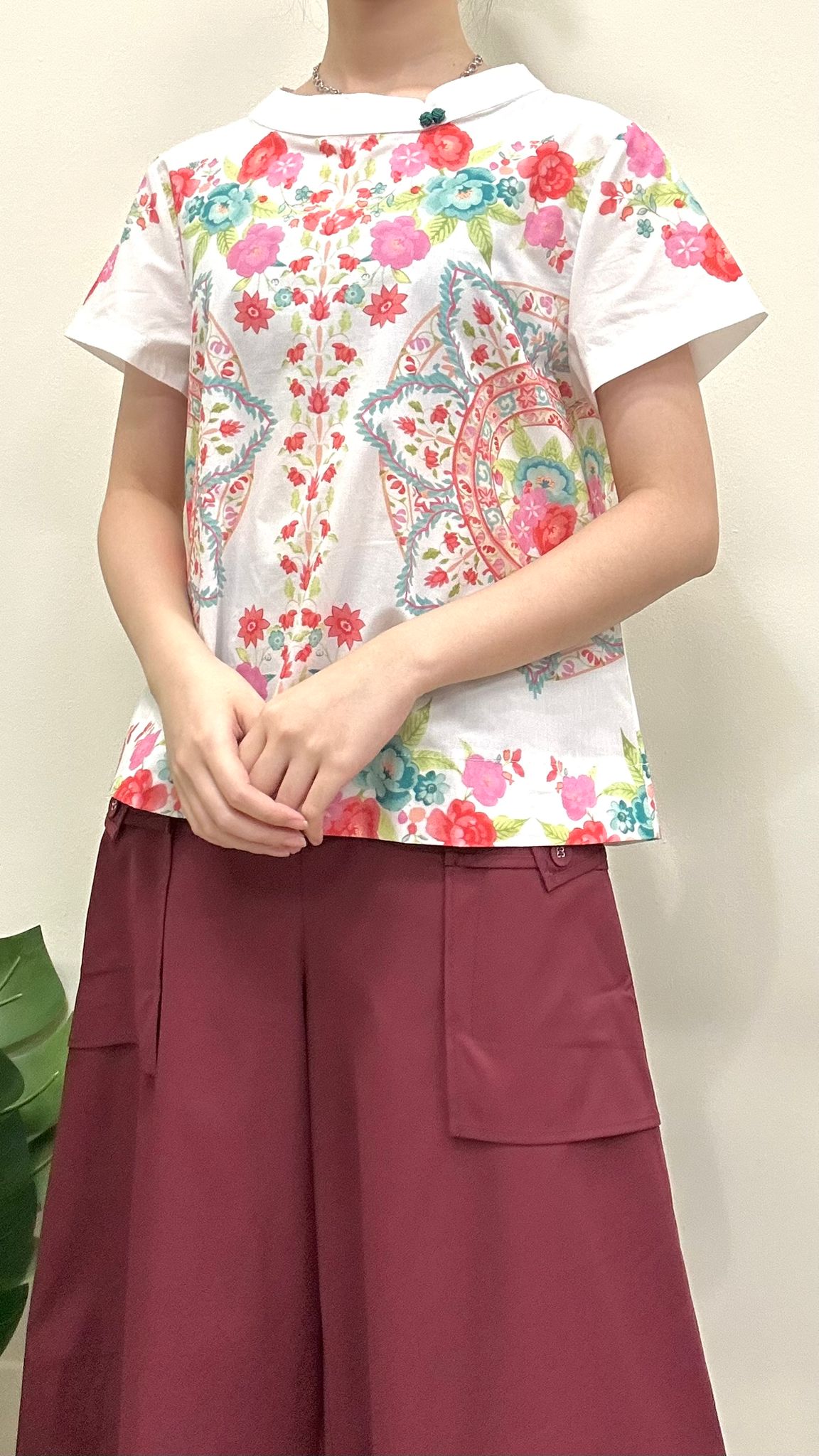 (D4217)Pattern Top