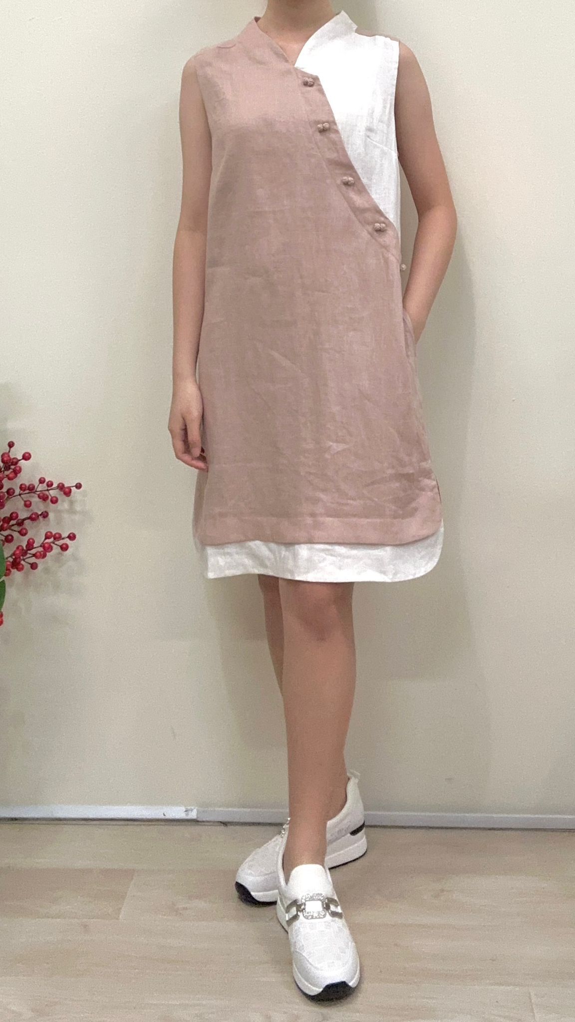 (D592)Linen Dress