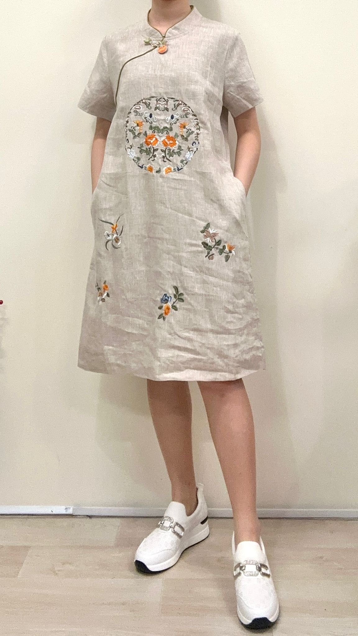 (D591)Linen Dress
