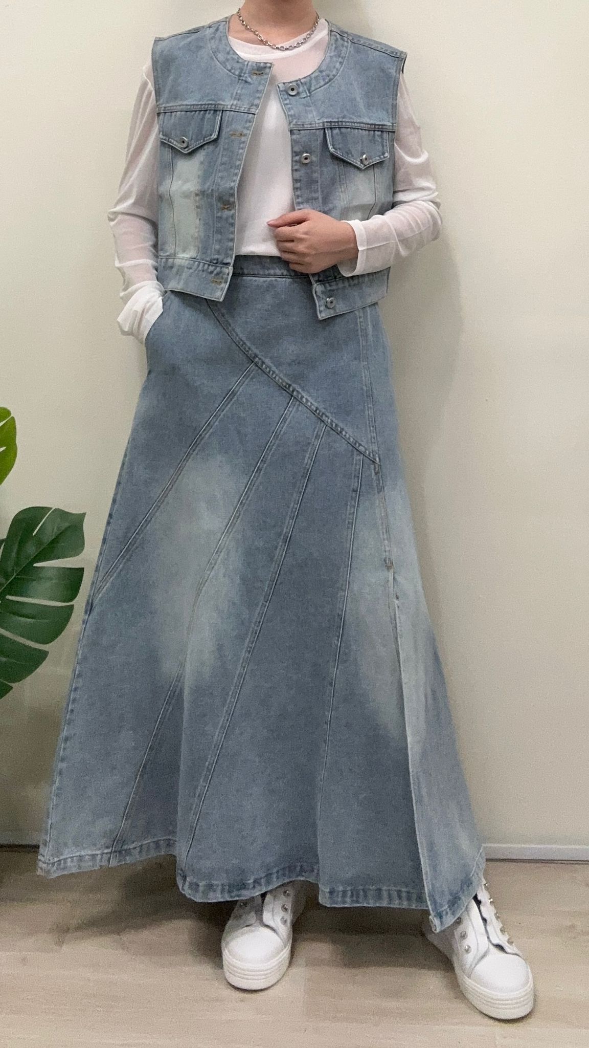 (D3756)Denim Top