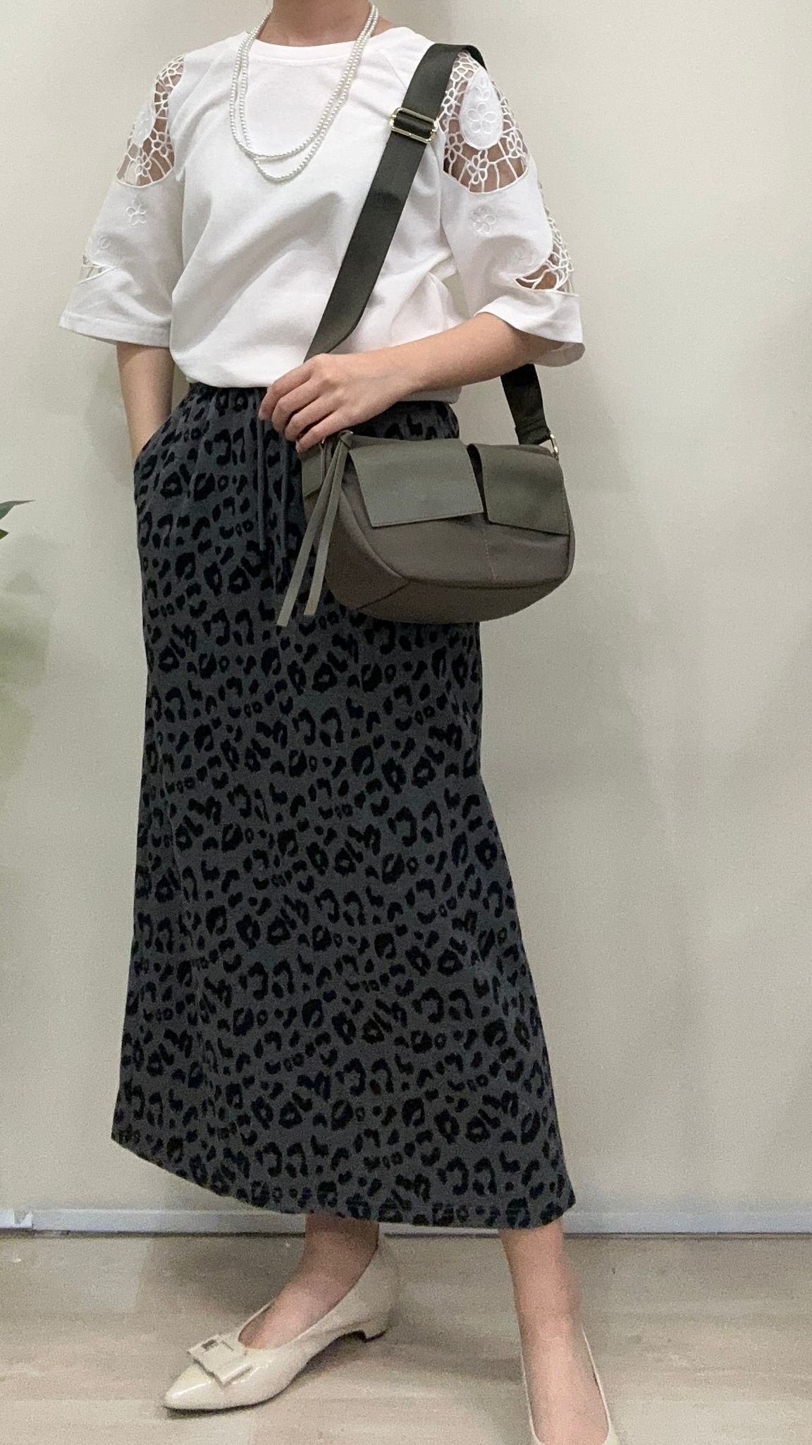 (D2370)Leopard Pattern Skirt