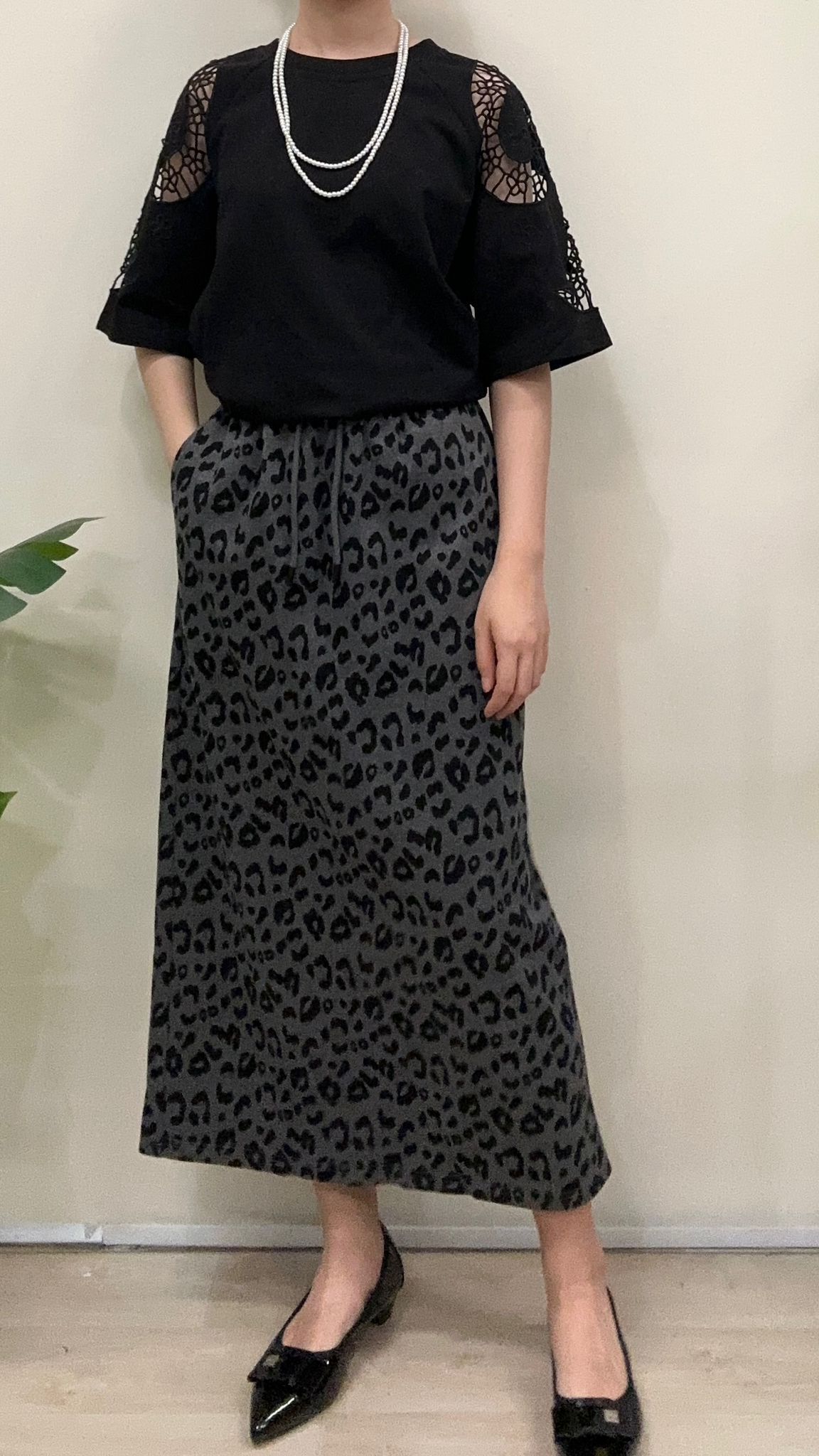 (D2370)Leopard Pattern Skirt