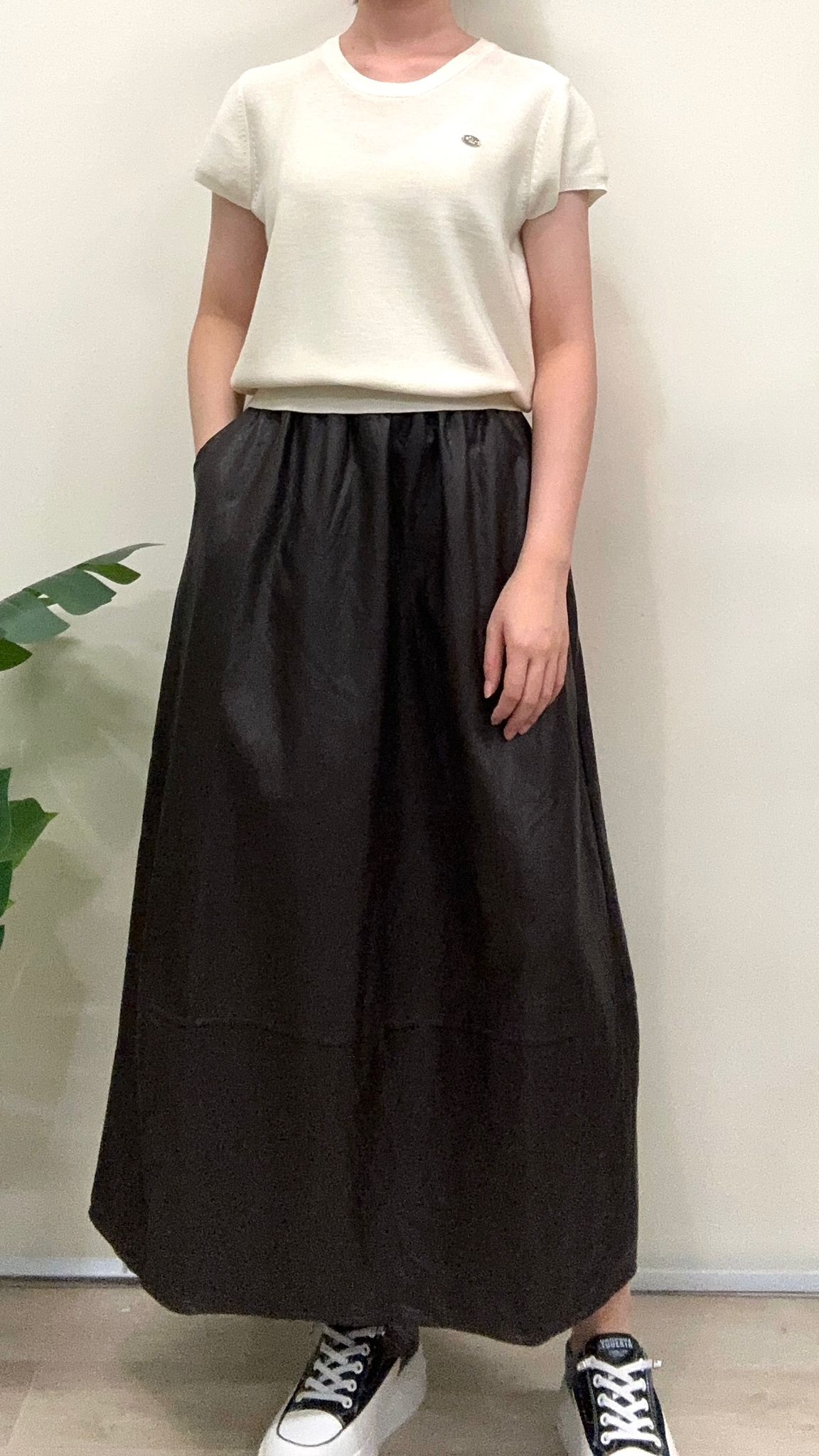 (D2395)Leather Skirt