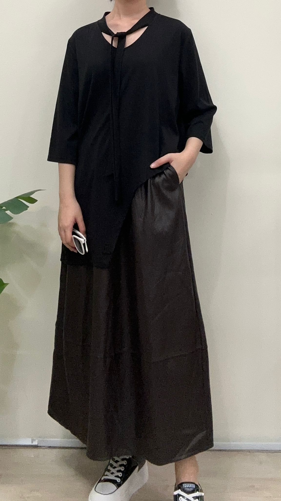 (D2395)Leather Skirt