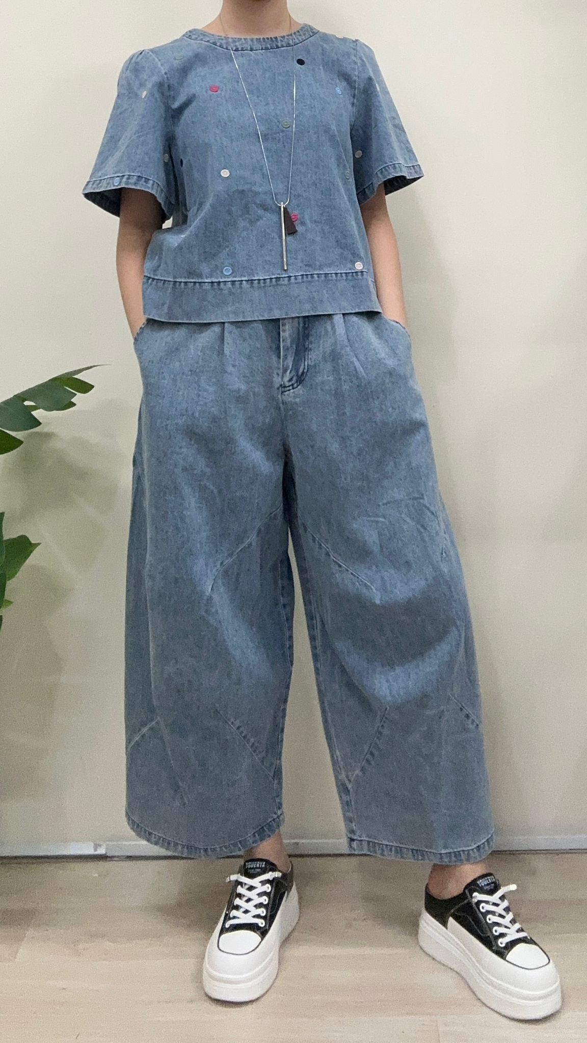 (D2398)Denim Pants