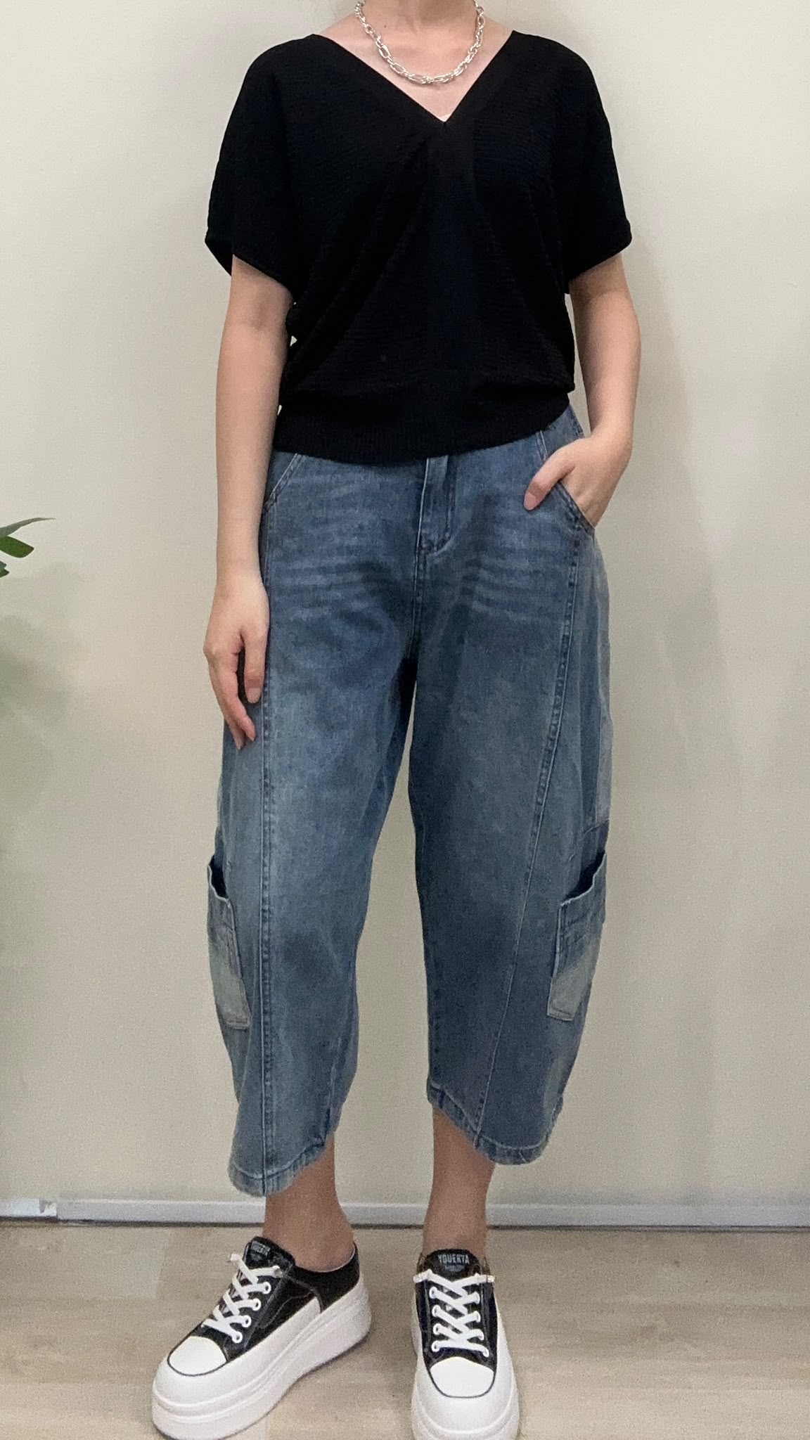 (D2418)Denim Pants