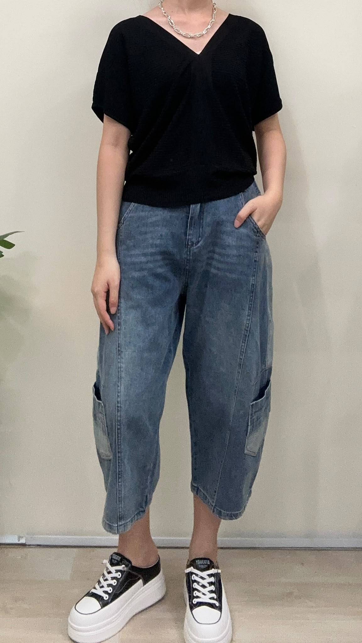 (D2418)Denim Pants