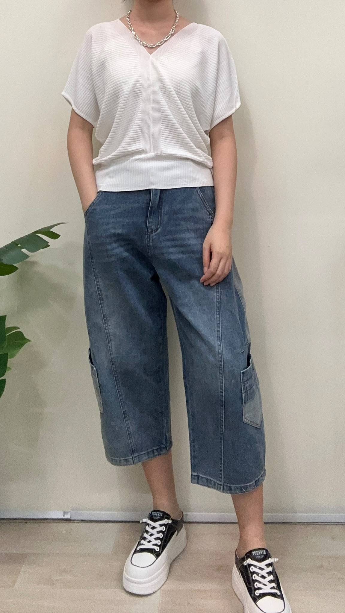 (D2418)Denim Pants