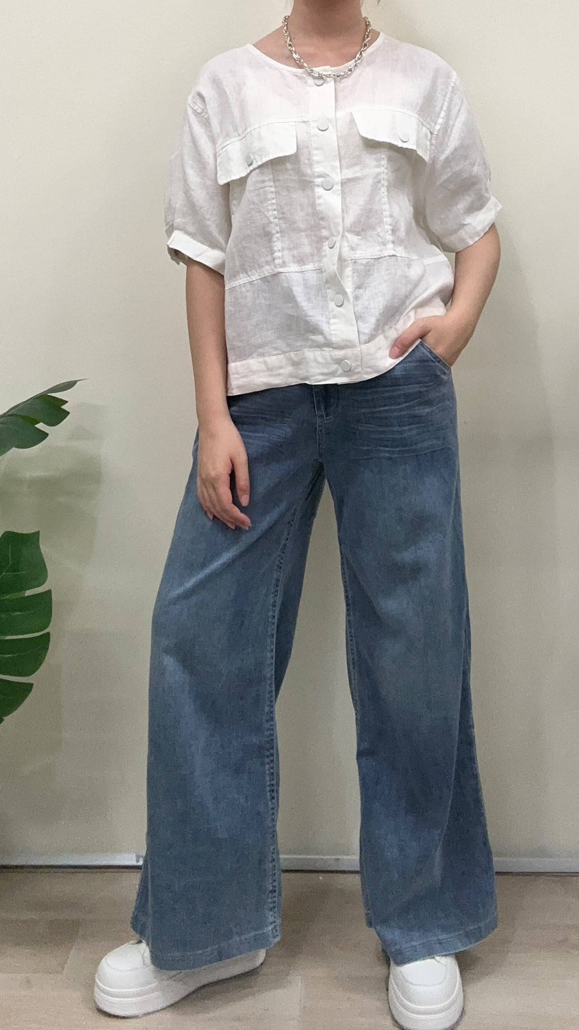 (D4573)Linen Top