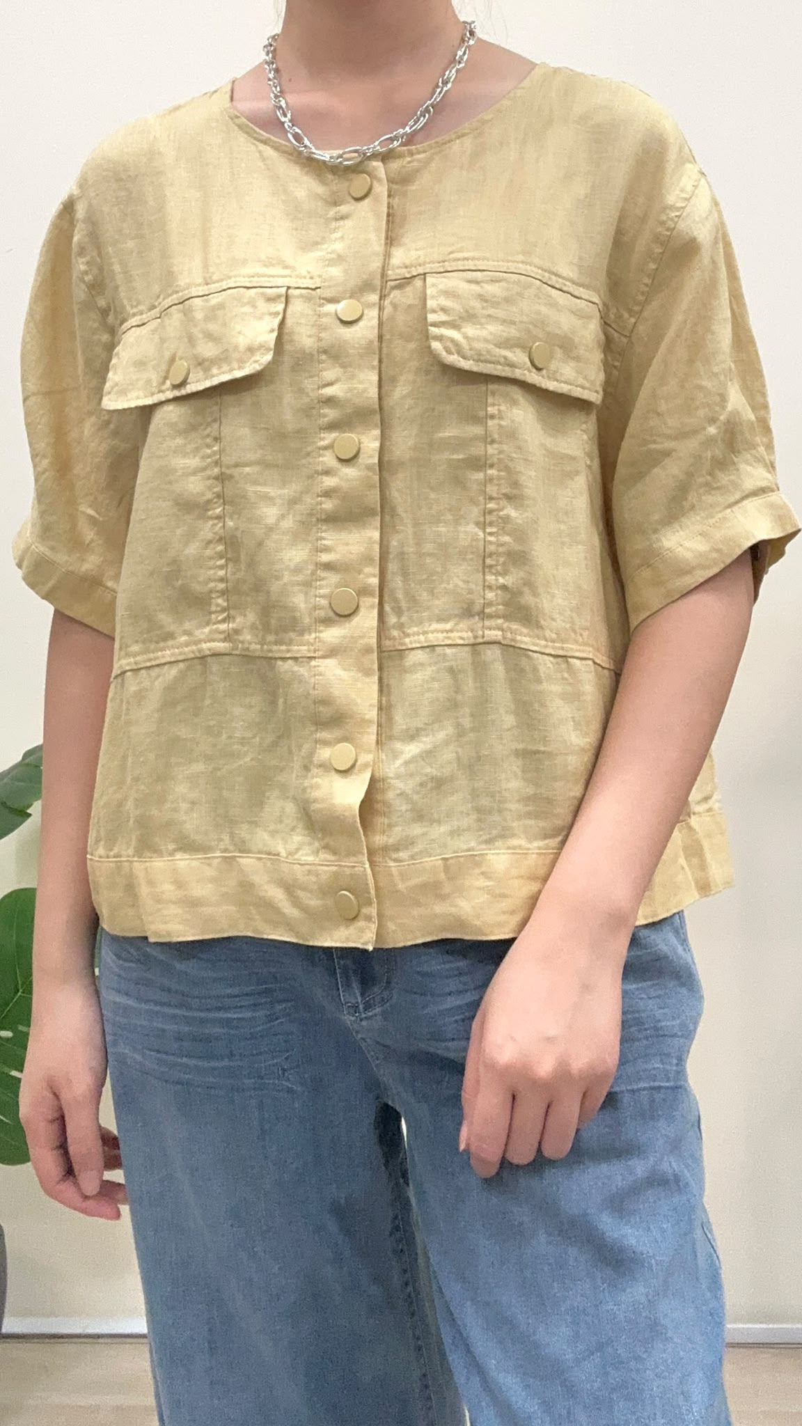 (D4573)Linen Top