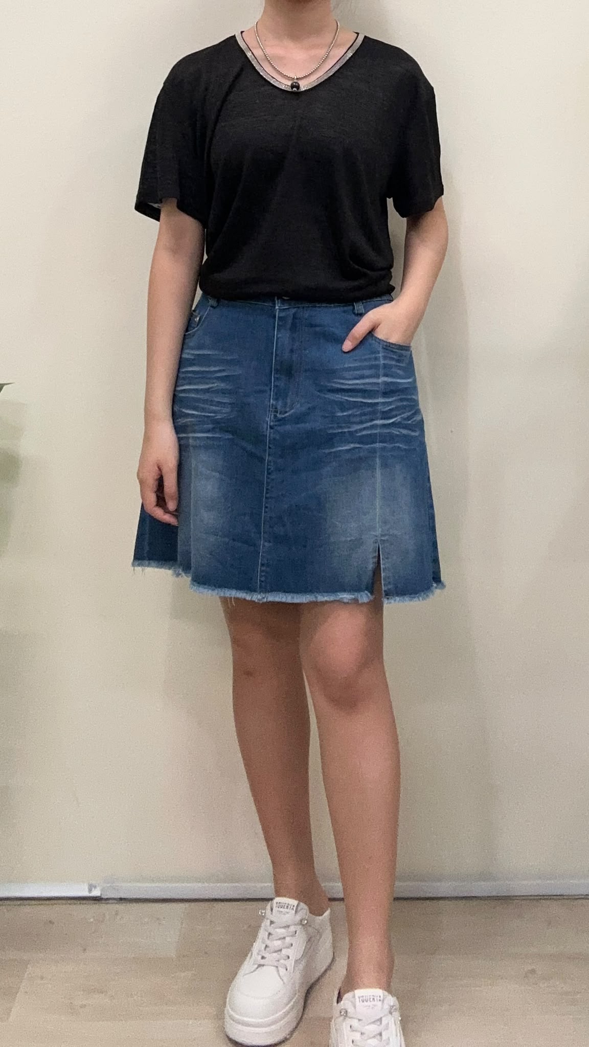 (D2438)Denim Skirt