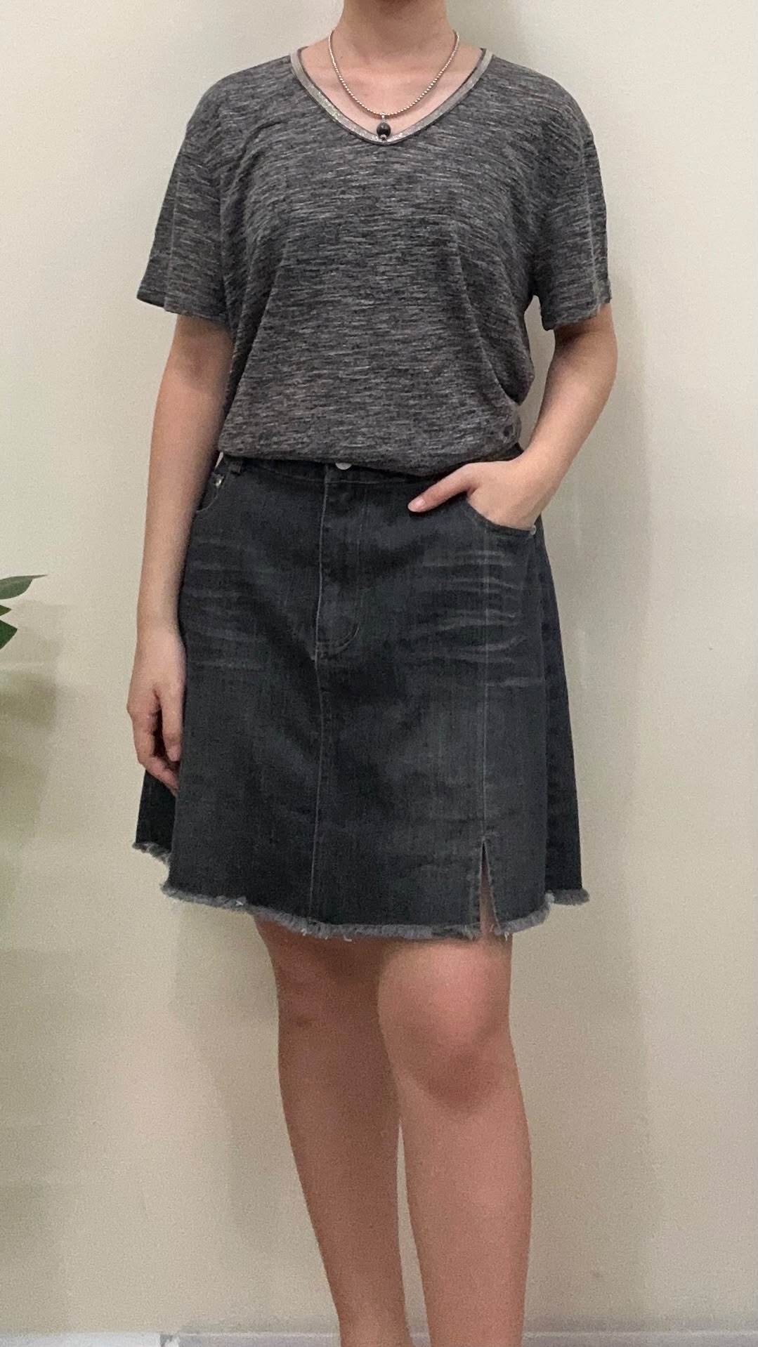 (D2438)Denim Skirt