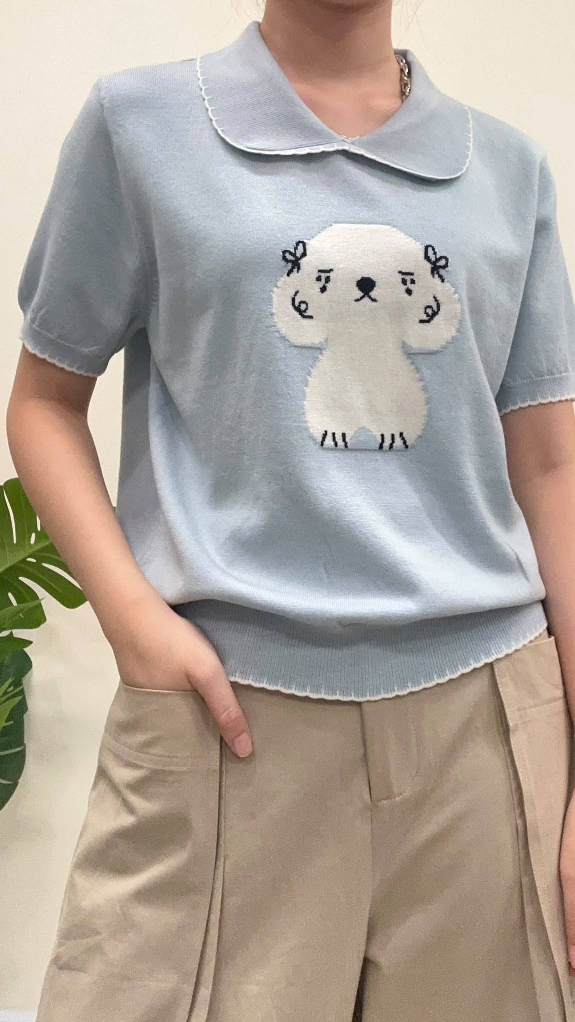 (D4656)Knitted Top