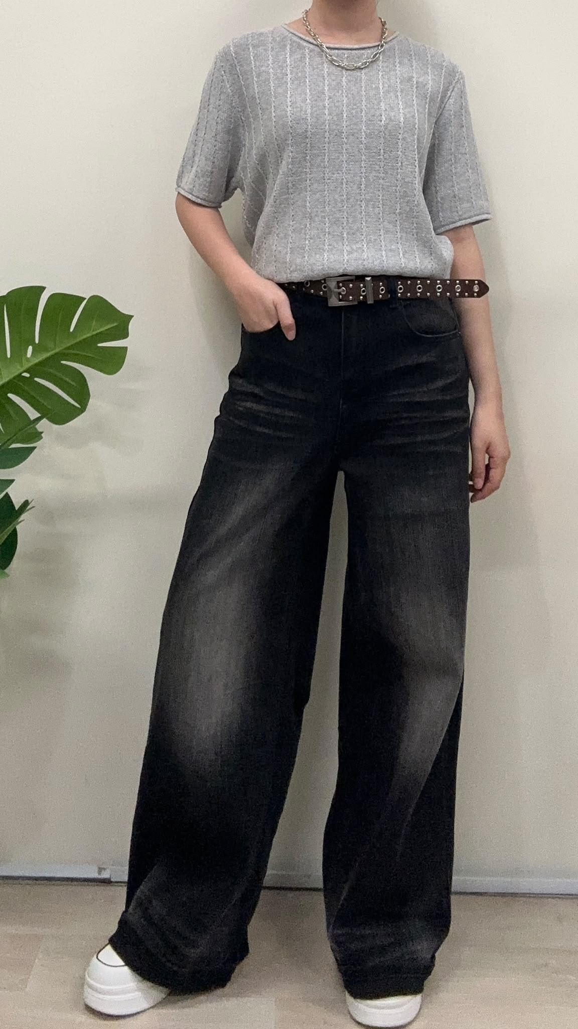 (D2508)Denim Pants