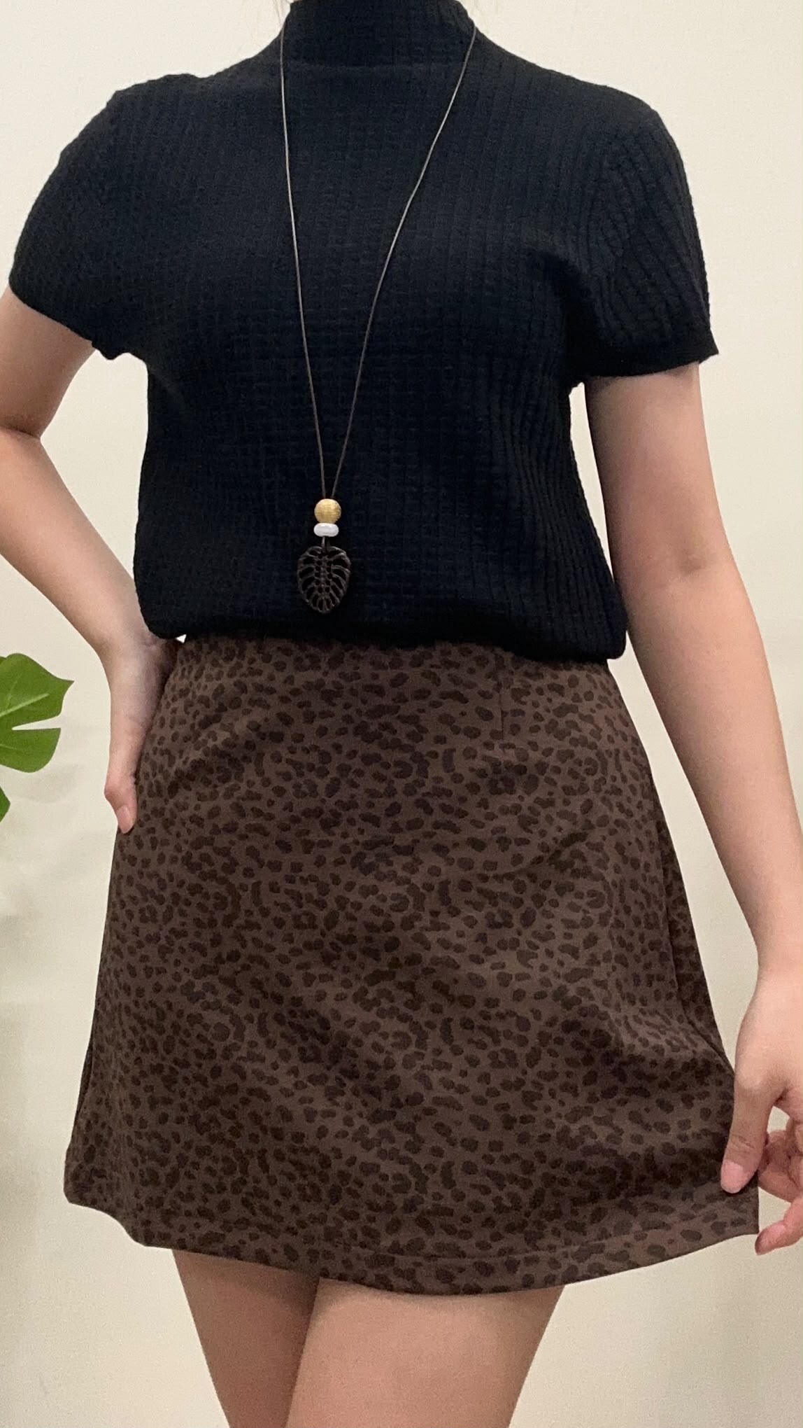 (D2509)Leopard Pattern Skirt