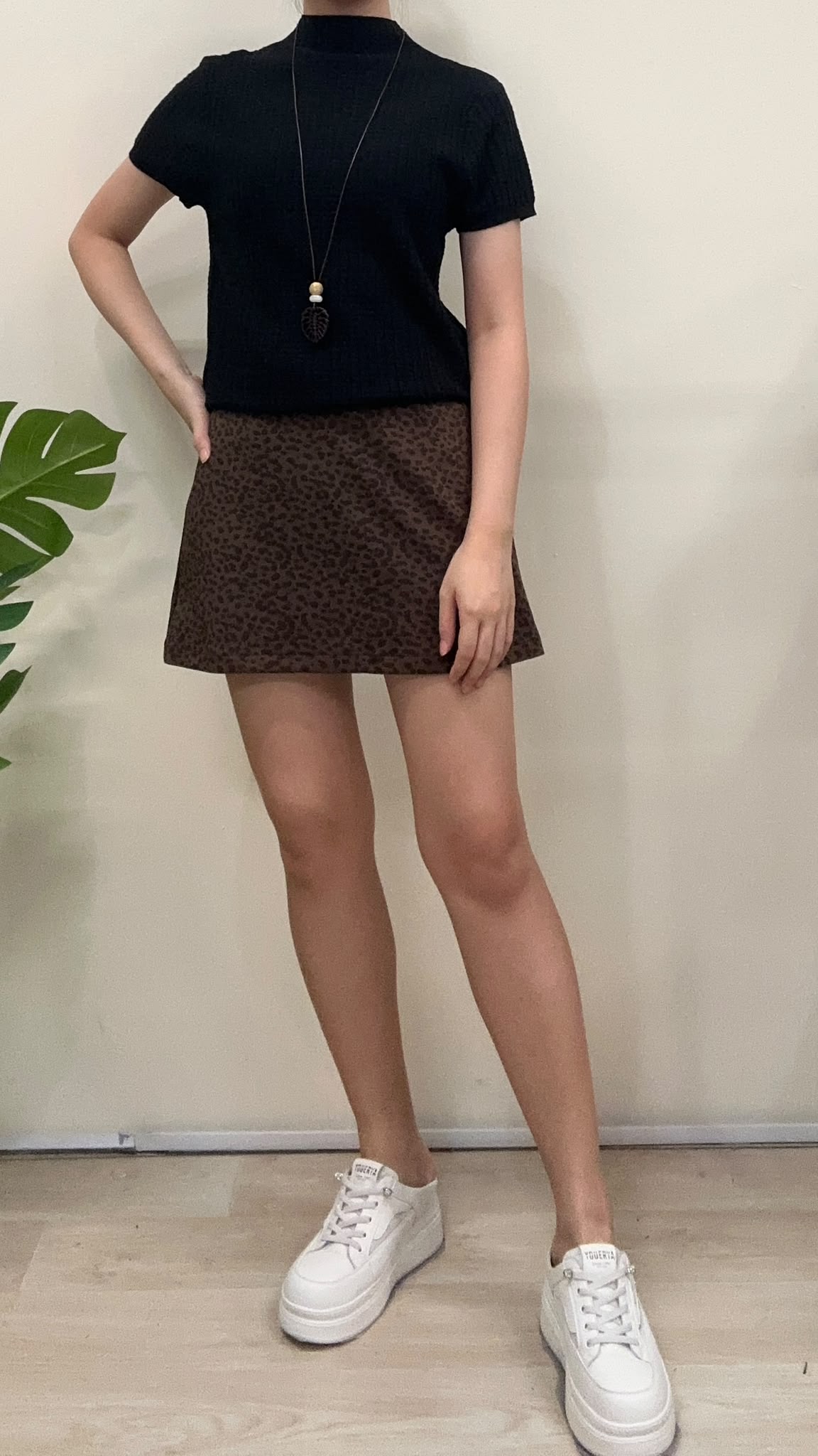 (D2509)Leopard Pattern Skirt