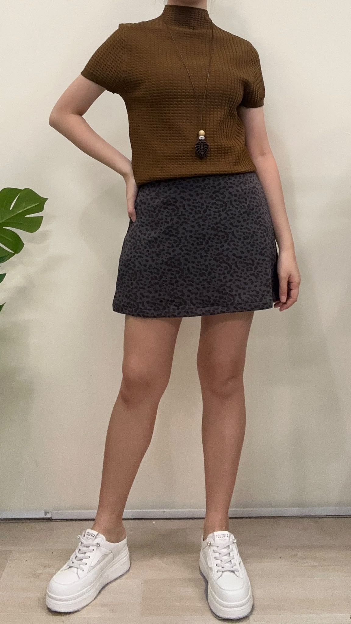(D2509)Leopard Pattern Skirt