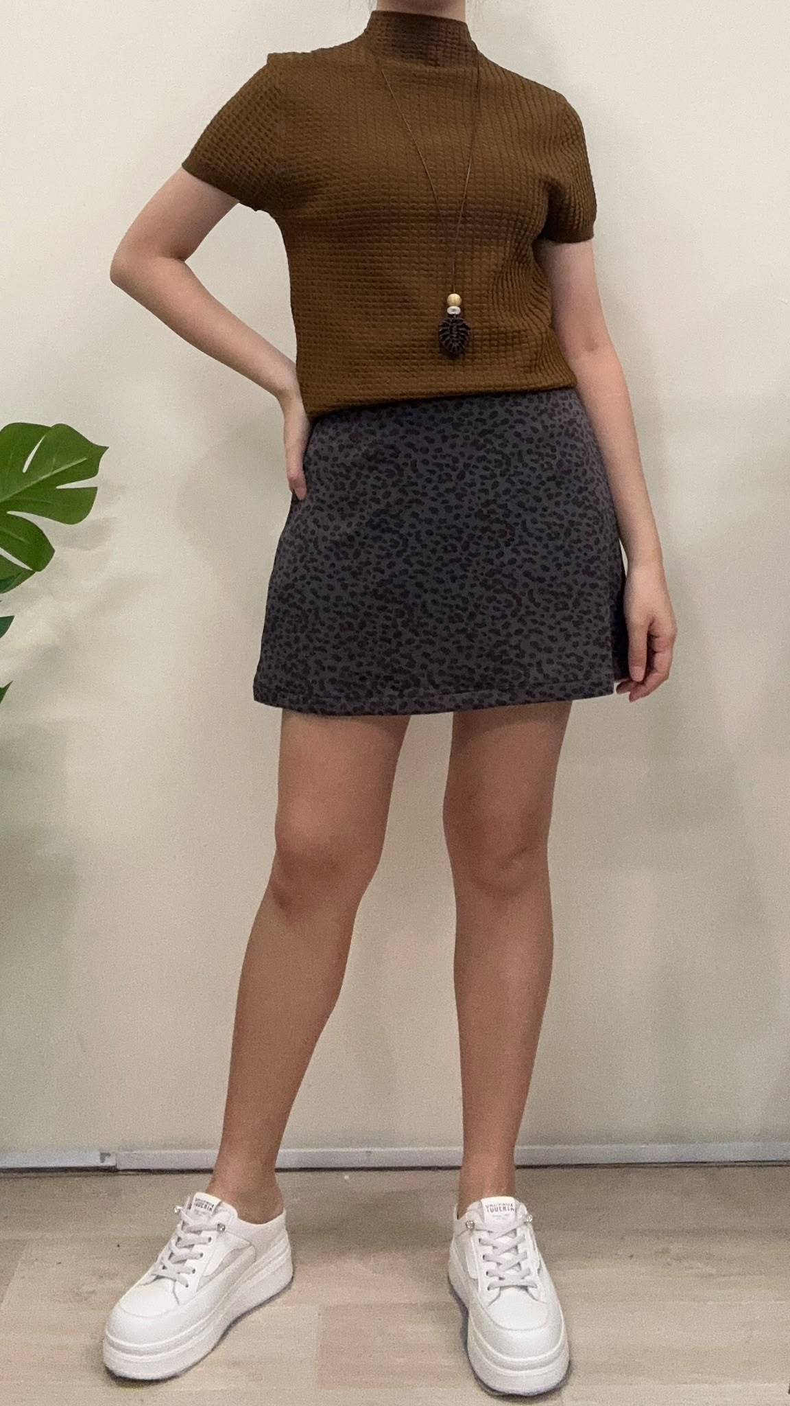 (D2509)Leopard Pattern Skirt