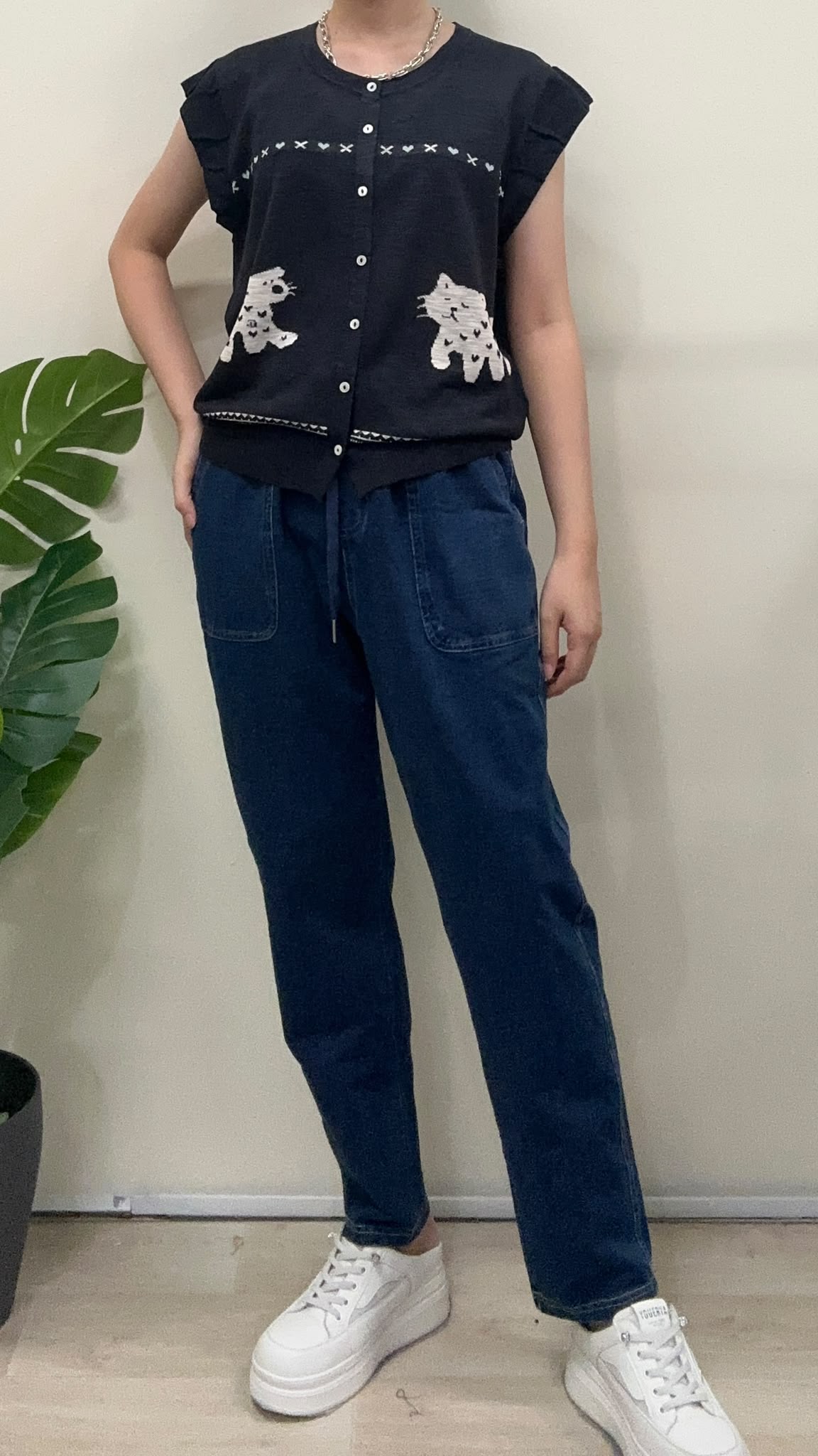 (D2515)Denim Pants