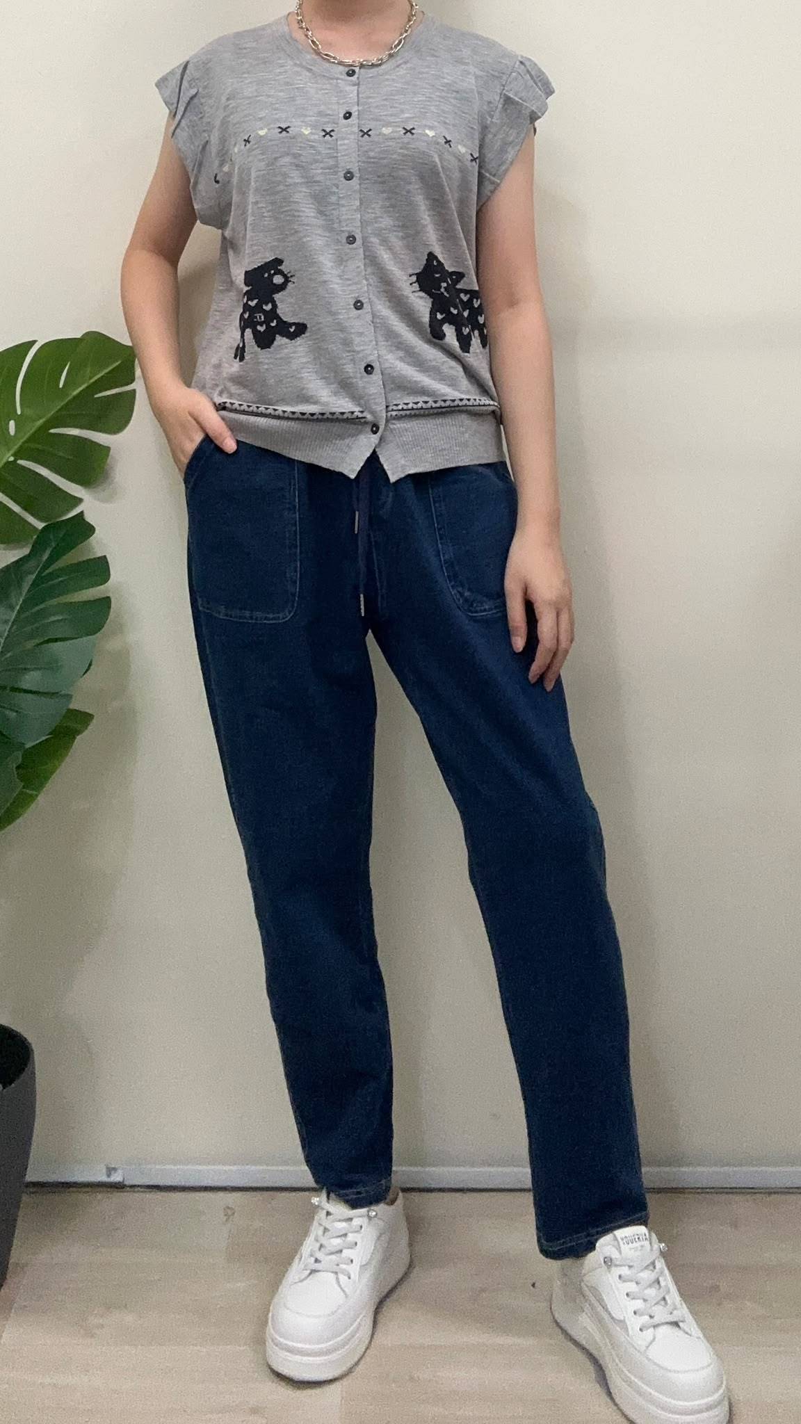 (D2515)Denim Pants