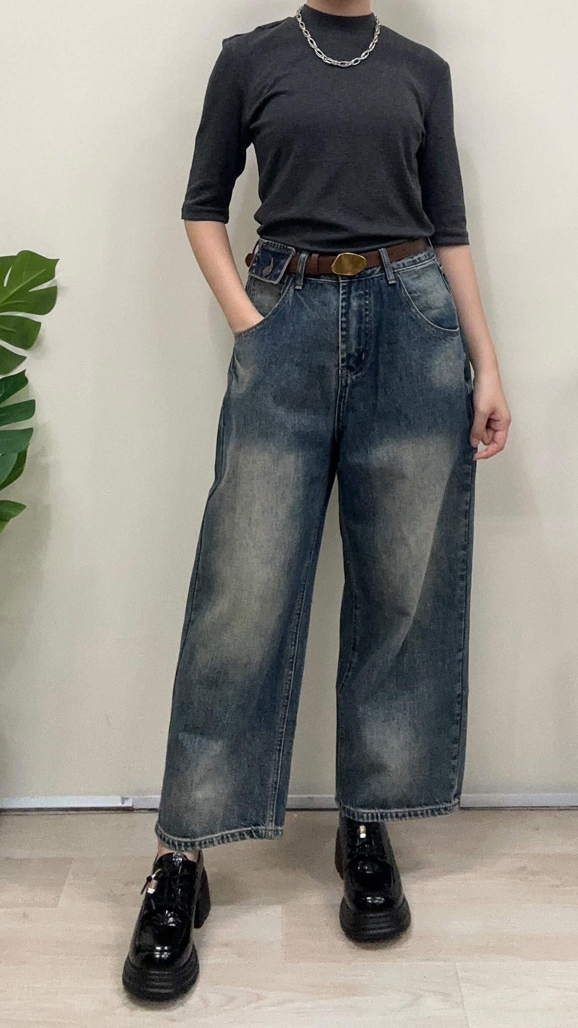(D2512)Denim Pants