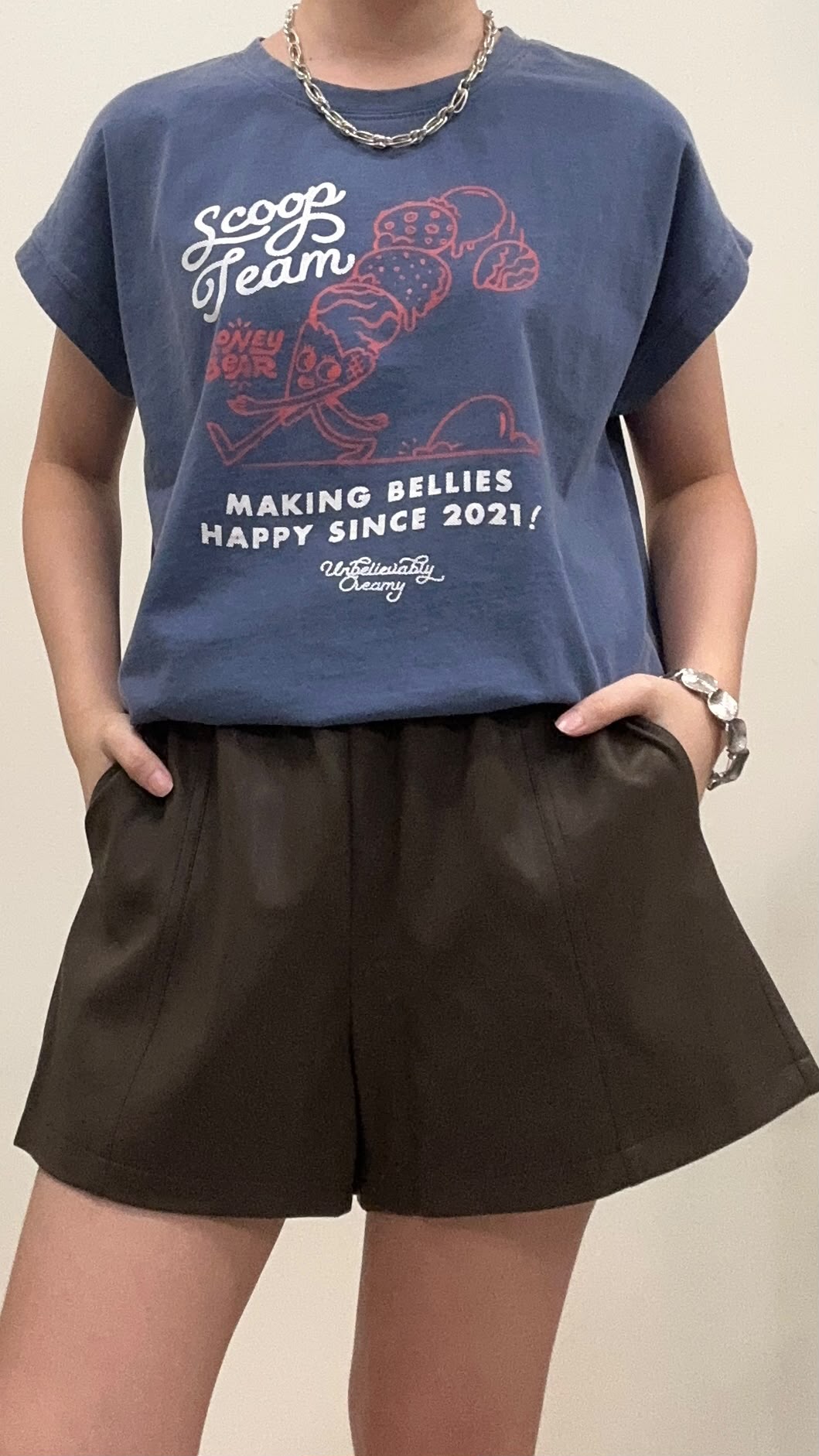 (D2525)Leather Shorts