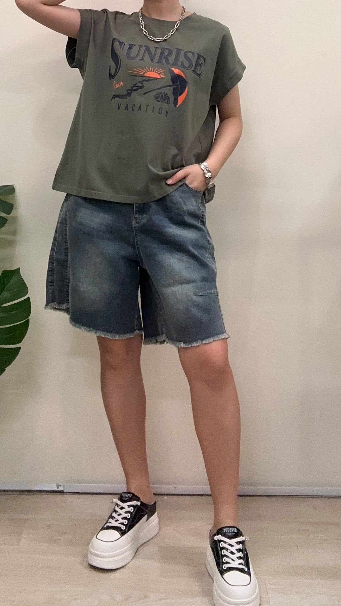(D2539)Denim Pants