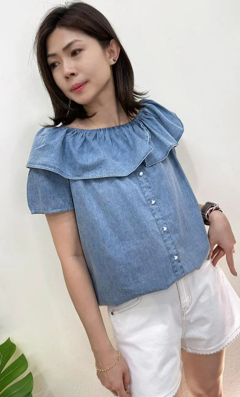 (D3910)Denim Top
