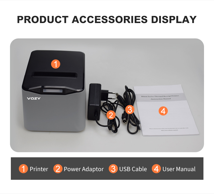 VOZY G80 80mm Receipt Printer Bluetooth Thermal POS Printer AUTO CUT