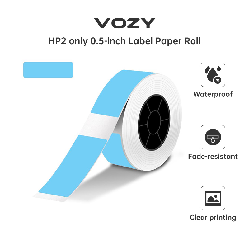 VOZY HP2 Label Paper Sticker self-adhesive Waterproof White Yellow Blue Red Green Labels For HP2 Label Printer