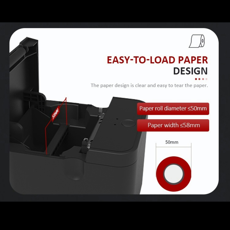 VOZY P50 58MM Thermal Receipt Printer Bluetooth+USB Thermal  Printer POS  Printer FREE 1Rolls Thermal Receipt Paper